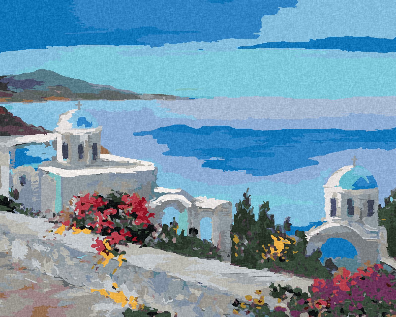 zuty Malování podle čísel - SANTORINI II - Rozměr: 40x50 cm, Rámování: Varianta: bez rámu a bez vypnutí plátna - obrázek 1