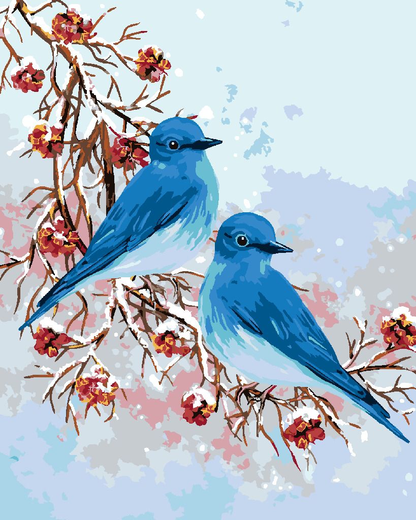 zuty Malování podle čísel - DVA MODŘÍ PTÁČKOVÉ - Rozměr: 40x50 cm, Rámování: Varianta: vypnuté plátno na rám - obrázek 9