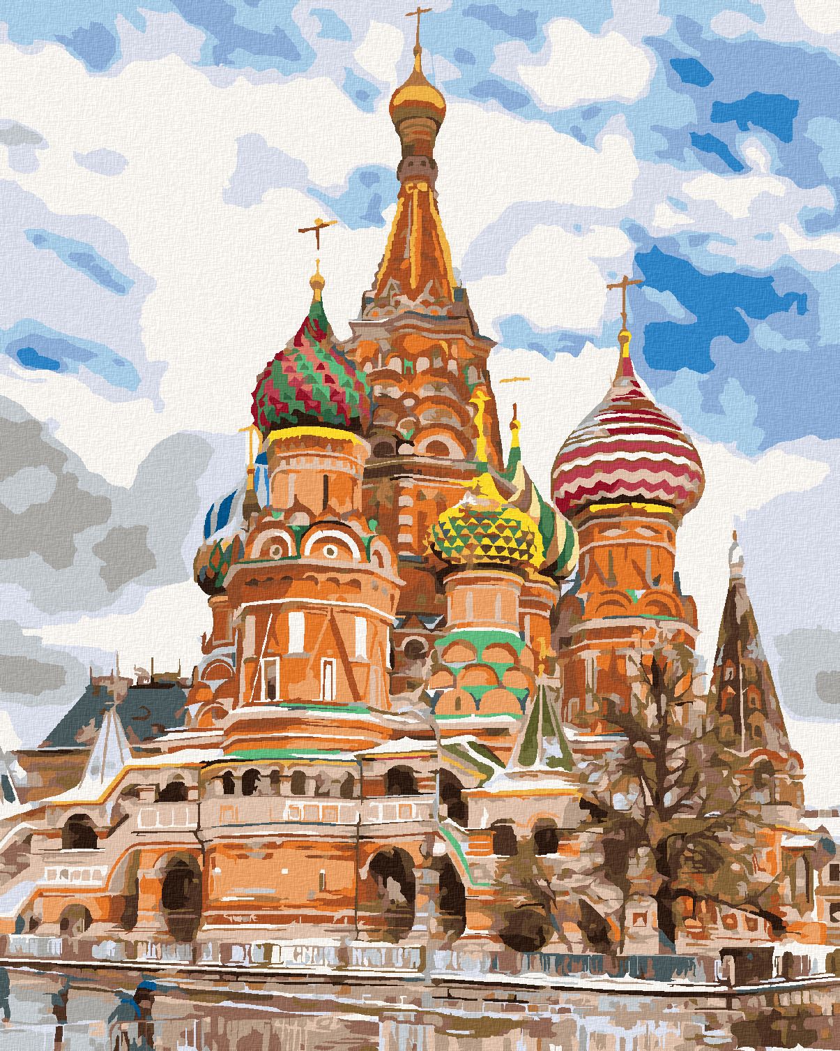 zuty Malování podle čísel - SAINT BASIL'S CATHEDRAL V MOSKVĚ - Rozměr: 40x50 cm, Rámování: Varianta: bez rámu a bez vypnutí plátna - obrázek 1