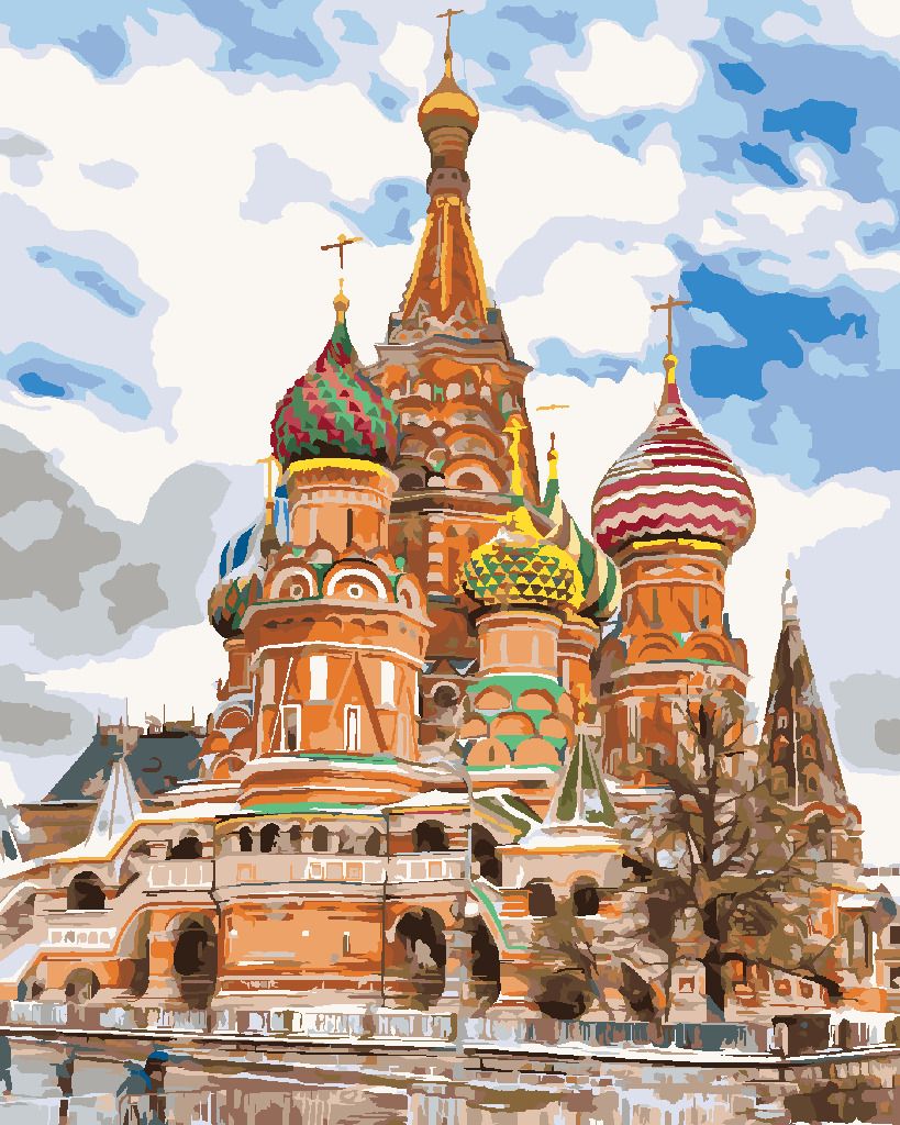 zuty Malování podle čísel - SAINT BASIL'S CATHEDRAL V MOSKVĚ - Rozměr: 40x50 cm, Rámování: Varianta: bez rámu a bez vypnutí plátna - obrázek 10
