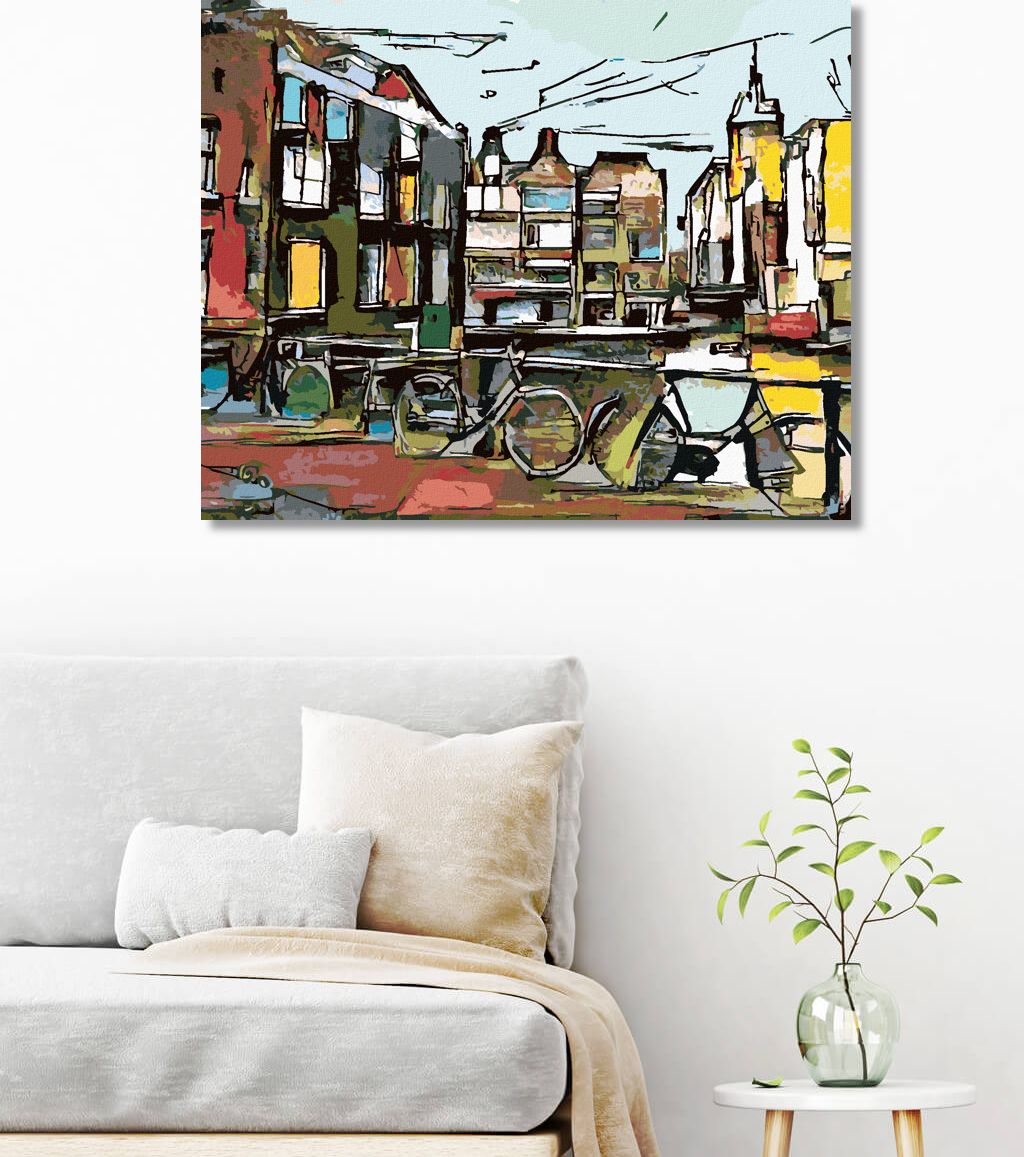 zuty Malování podle čísel - AMSTERDAMSKÁ KOLA V KUBISMU - Rozměr: 40x50 cm, Rámování: Varianta: bez rámu a bez vypnutí plátna - obrázek 6