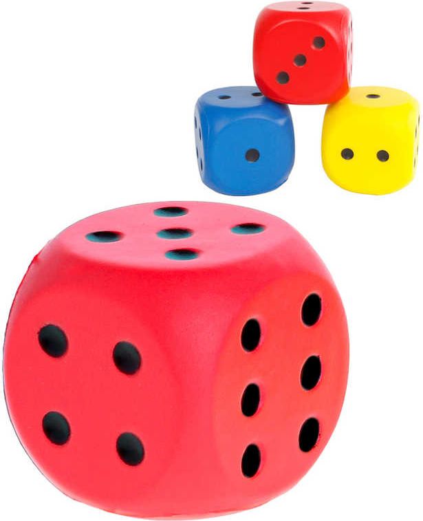 Dudlu Hrací kostka barevná soft měkká pěnová 6cm 3 barvy - obrázek 1