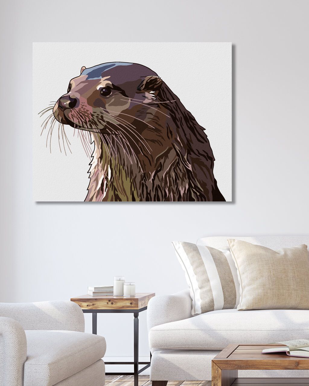 zuty Malování podle čísel - MALOVANÁ VYDRA - Rozměr: 40x50 cm, Rámování: Varianta: bez rámu a bez vypnutí plátna - obrázek 9