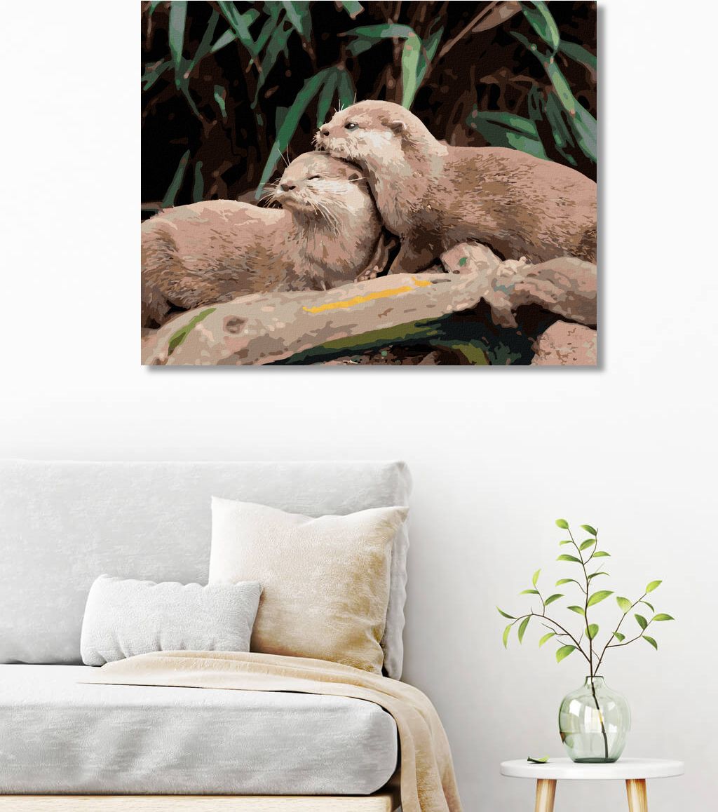 zuty Malování podle čísel - VYDRY U VODY - Rozměr: 40x50 cm, Rámování: Varianta: vypnuté plátno na rám - obrázek 6