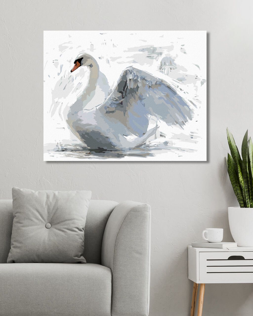 zuty Malování podle čísel - BÍLÁ LABUŤ - Rozměr: 40x50 cm, Rámování: Varianta: vypnuté plátno na rám - obrázek 6