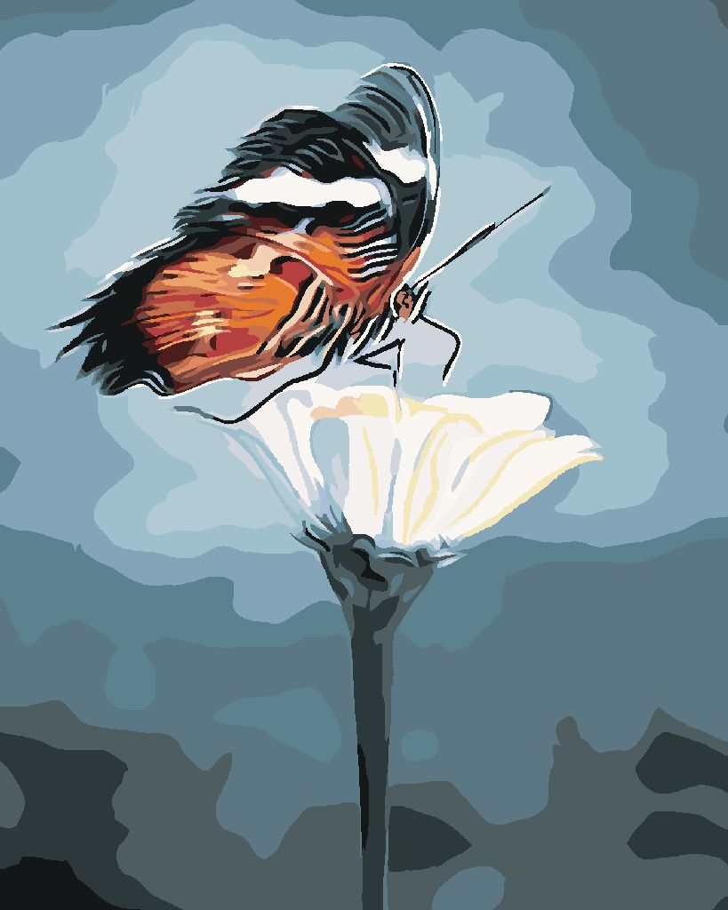 zuty Malování podle čísel - MOTÝL NA KVĚTINĚ - Rozměr: 40x50 cm, Rámování: Varianta: bez rámu a bez vypnutí plátna - obrázek 9