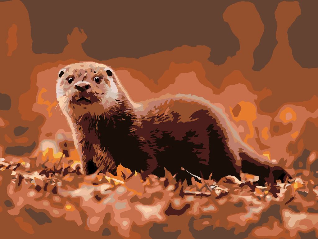 zuty Malování podle čísel - VYDRA NA PODZIM - Rozměr: 40x50 cm, Rámování: Varianta: bez rámu a bez vypnutí plátna - obrázek 4