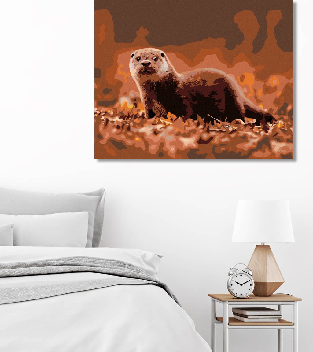 zuty Malování podle čísel - VYDRA NA PODZIM - Rozměr: 40x50 cm, Rámování: Varianta: bez rámu a bez vypnutí plátna - obrázek 6