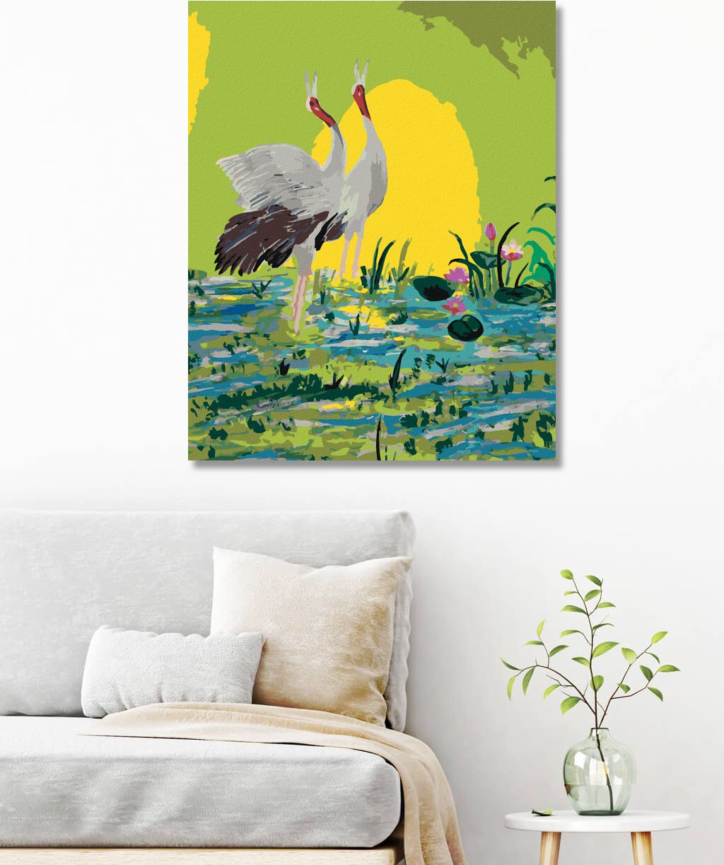 zuty Malování podle čísel - DVA JEŘÁBI NA ZELENÉM POZADÍ - Rozměr: 40x50 cm, Rámování: Varianta: vypnuté plátno na rám - obrázek 10