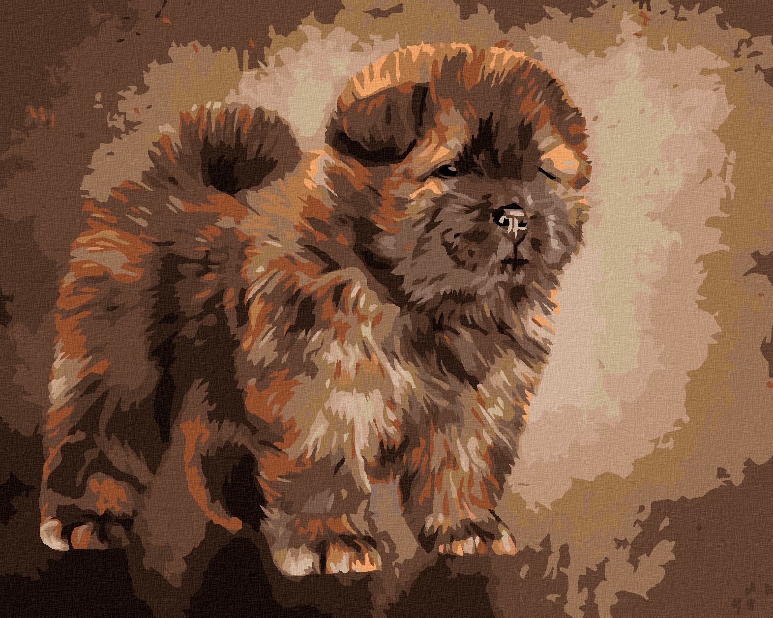 zuty Malování podle čísel - ŠTĚNÁTKO CHOW CHOW - Rozměr: 40x50 cm, Rámování: Varianta: vypnuté plátno na rám - obrázek 1