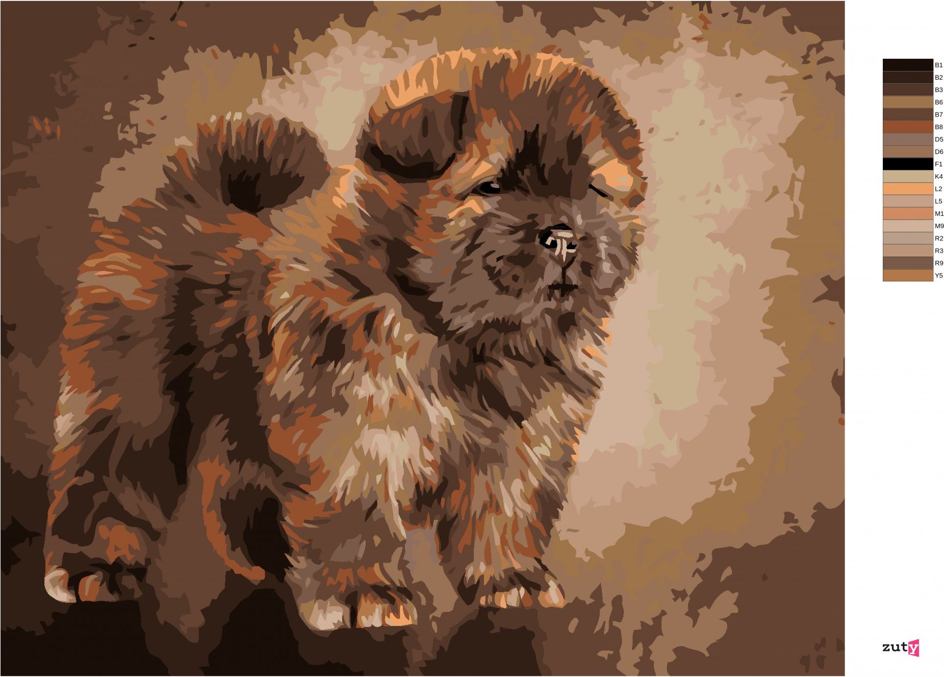 zuty Malování podle čísel - ŠTĚNÁTKO CHOW CHOW - Rozměr: 40x50 cm, Rámování: Varianta: vypnuté plátno na rám - obrázek 9