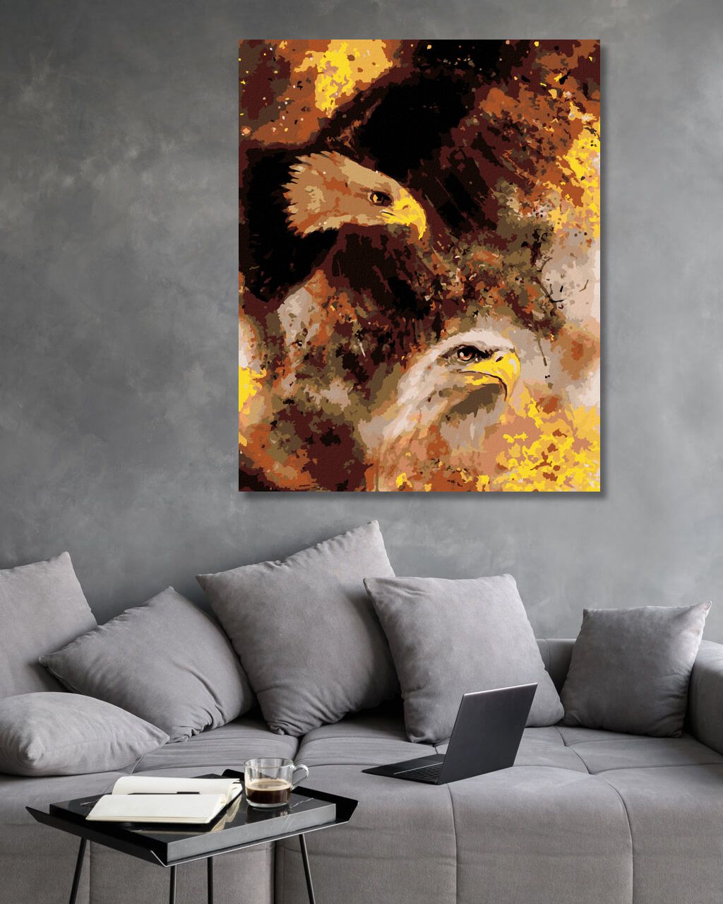 zuty Malování podle čísel - DVA ORLI V KOSMICKÉM PROSTORU - Rozměr: 40x50 cm, Rámování: Varianta: vypnuté plátno na rám - obrázek 9