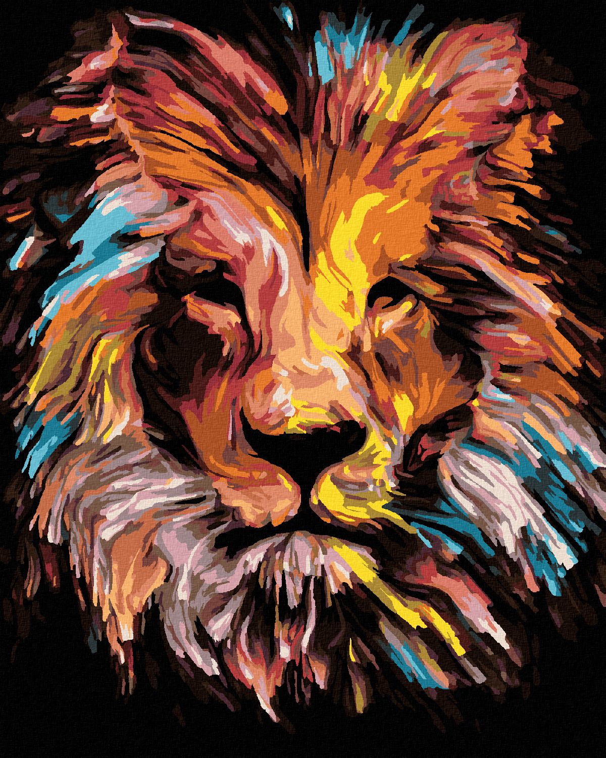 zuty Malování podle čísel - PESTRÝ LEV - Rozměr: 40x50 cm, Rámování: Varianta: vypnuté plátno na rám - obrázek 1