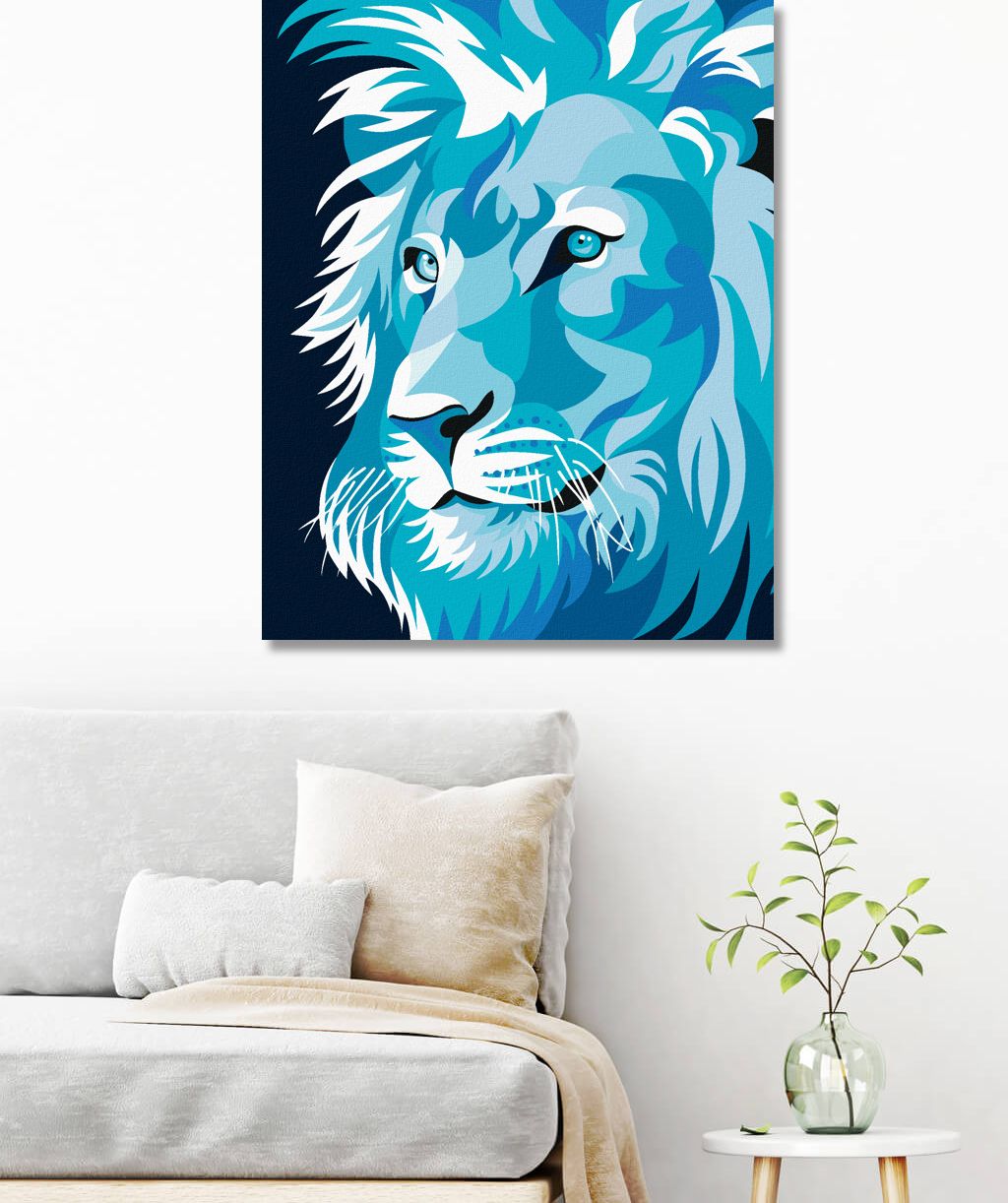 zuty Malování podle čísel - MODRÝ LEV - Rozměr: 40x50 cm, Rámování: Varianta: vypnuté plátno na rám - obrázek 7
