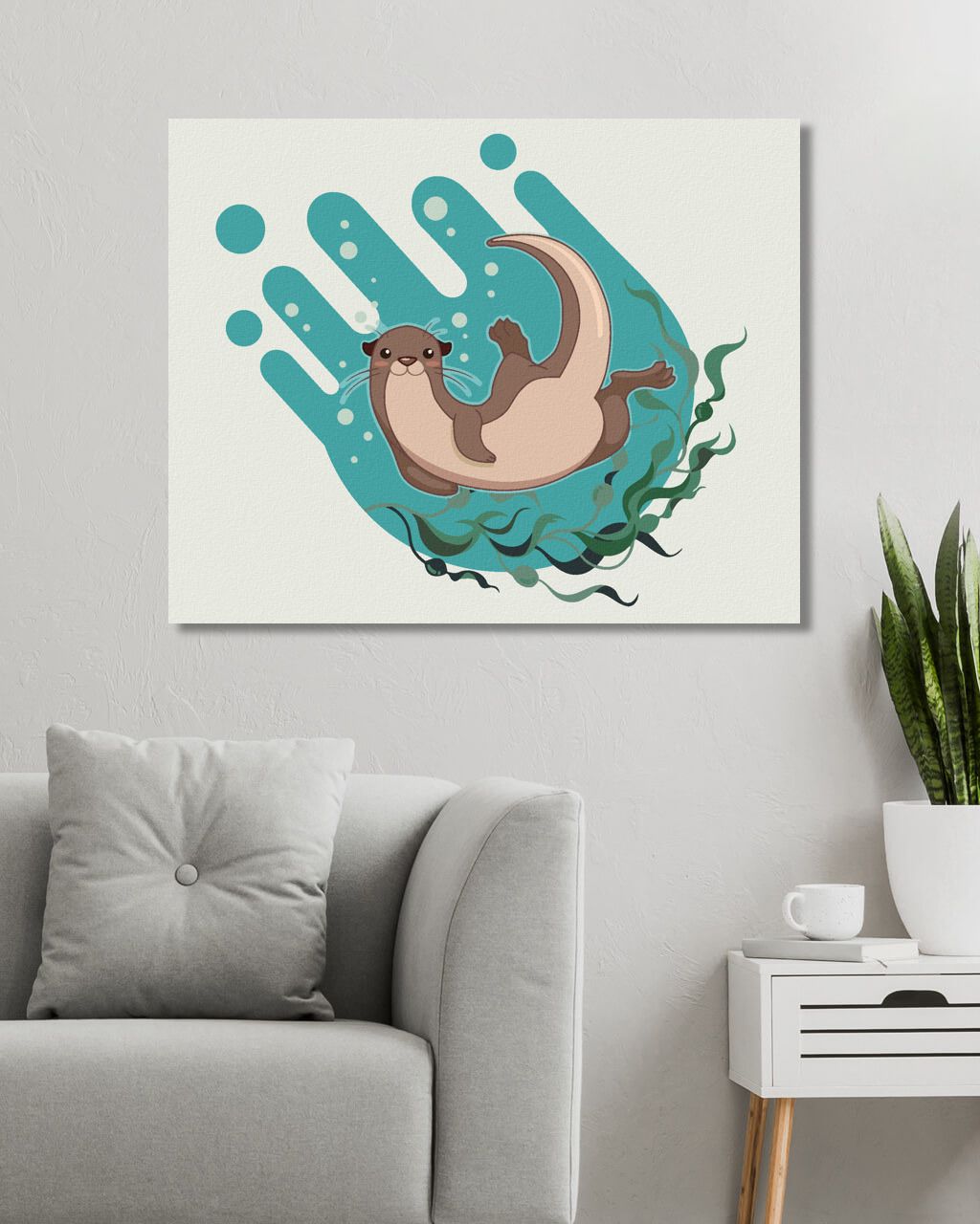 zuty Malování podle čísel - VESELÁ VYDRA - Rozměr: 40x50 cm, Rámování: Varianta: bez rámu a bez vypnutí plátna - obrázek 2