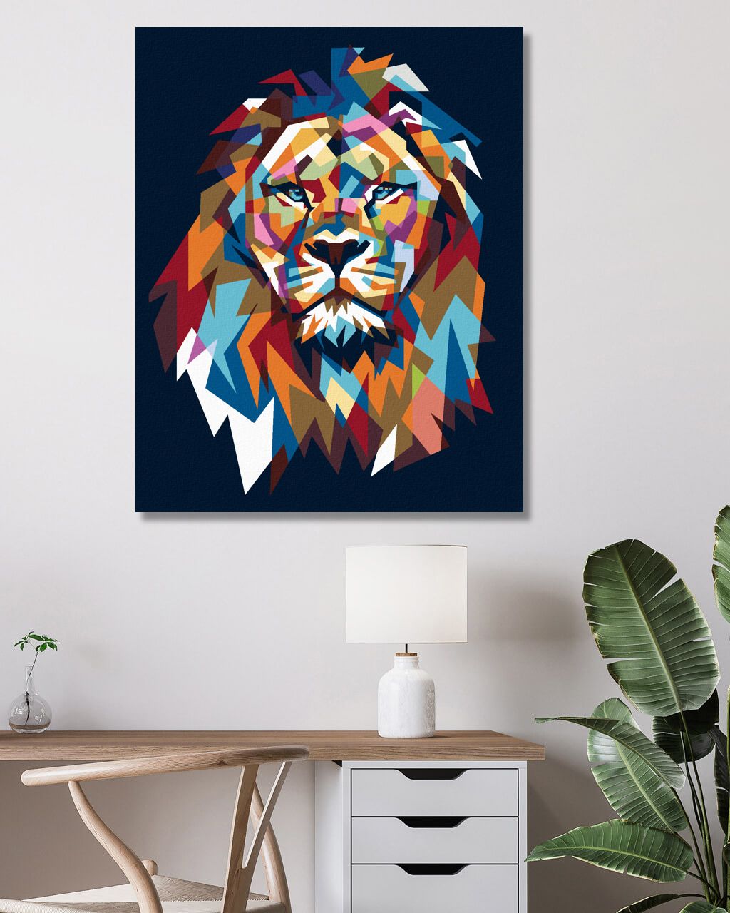 zuty Malování podle čísel - BAREVNÝ LEV III - Rozměr: 40x50 cm, Rámování: Varianta: bez rámu a bez vypnutí plátna - obrázek 4