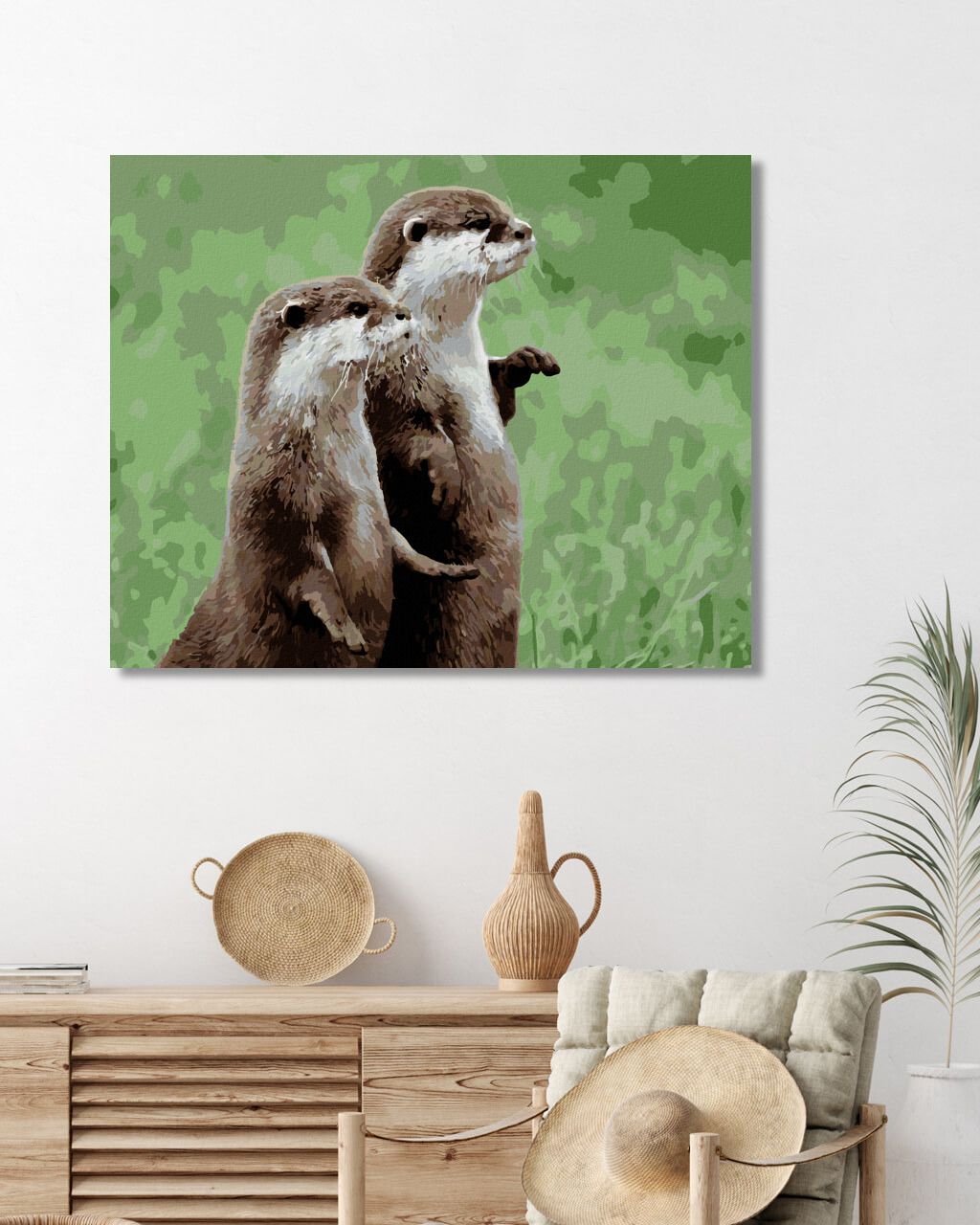 zuty Malování podle čísel - DVĚ VYDRY - Rozměr: 40x50 cm, Rámování: Varianta: vypnuté plátno na rám - obrázek 4