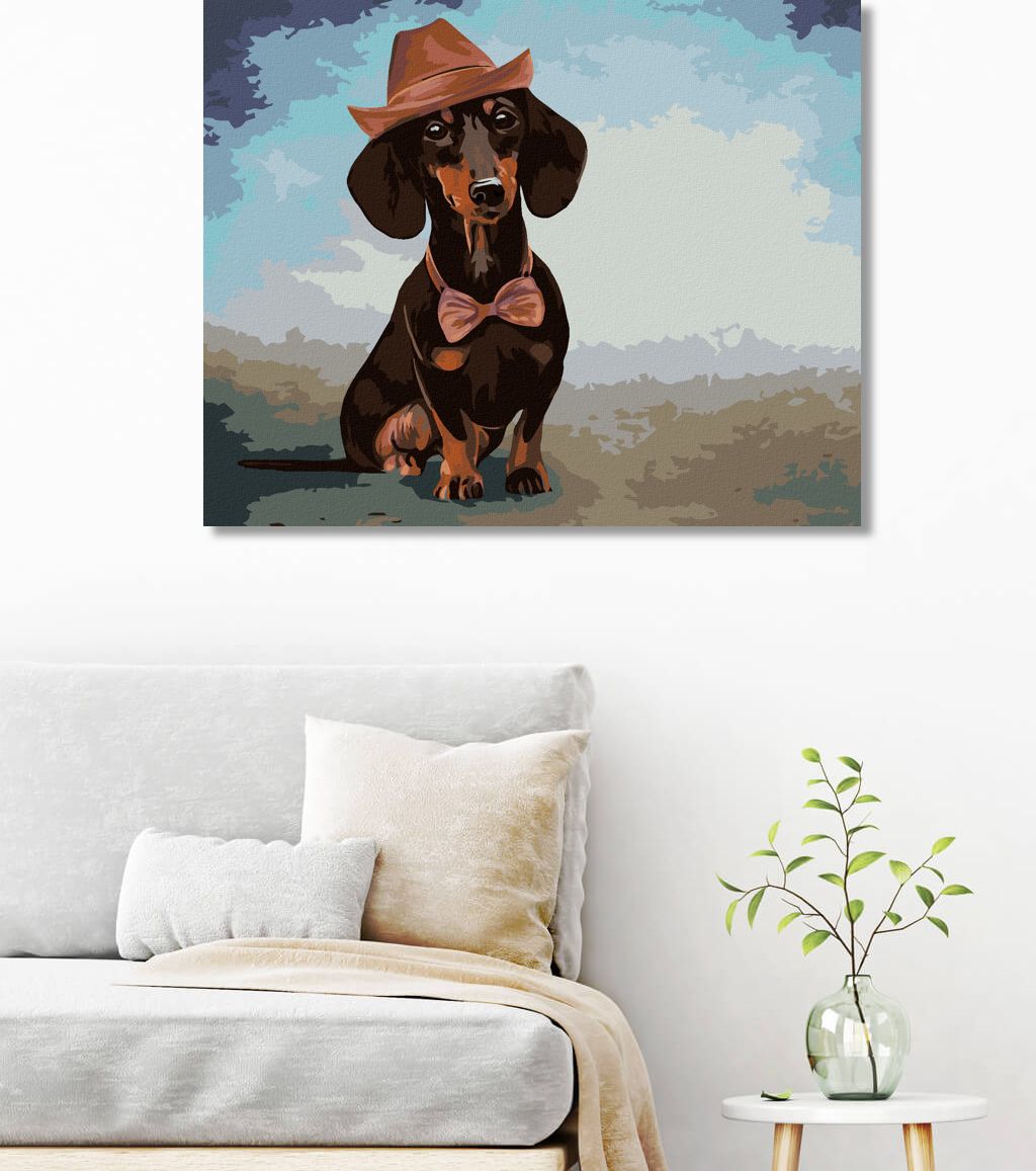 zuty Malování podle čísel - JEZEVČÍK S KLOBOUKEM - Rozměr: 40x50 cm, Rámování: Varianta: vypnuté plátno na rám - obrázek 4