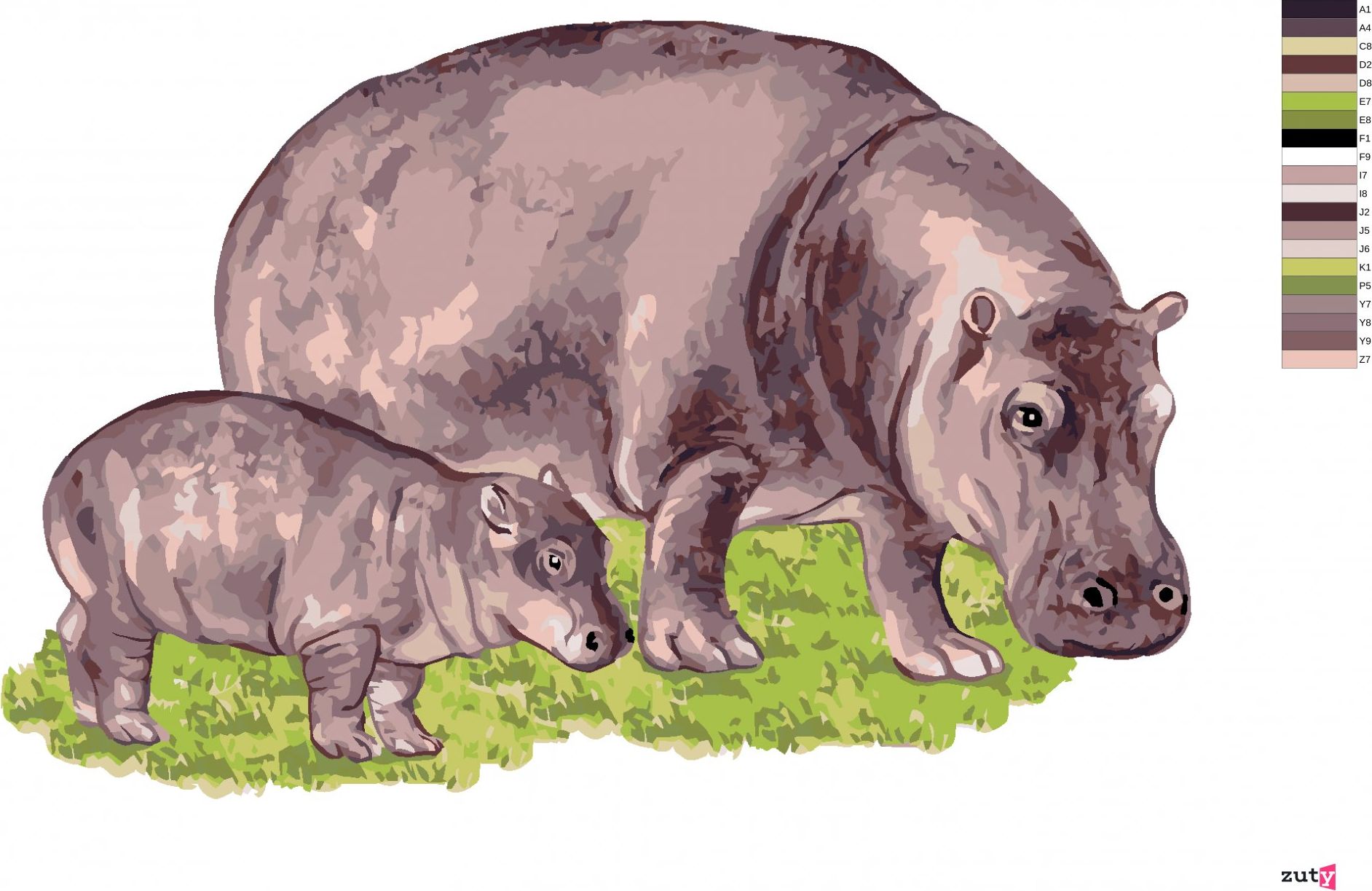 zuty Malování podle čísel - HROCH A JEHO MLÁDĚ - Rozměr: 40x50 cm, Rámování: Varianta: vypnuté plátno na rám - obrázek 2