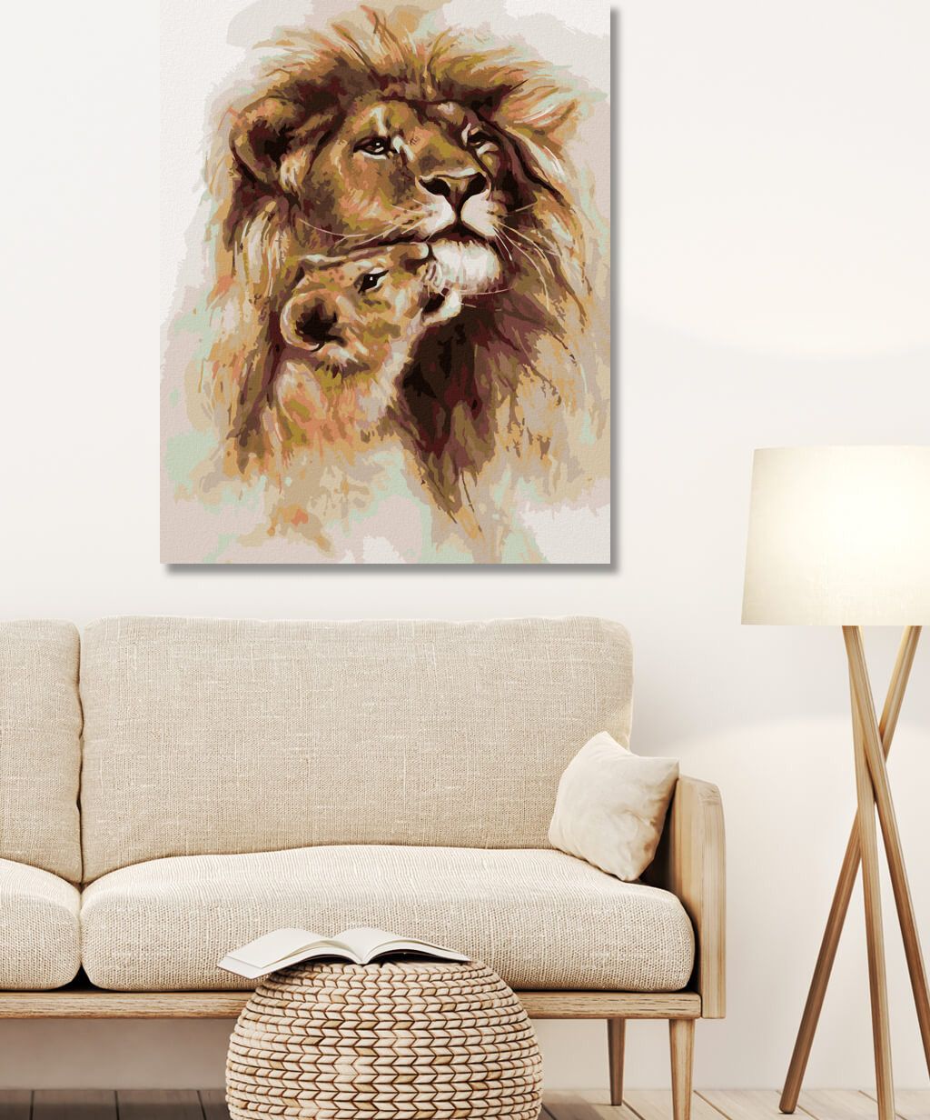 zuty Malování podle čísel - MILUJÍCÍ LEV - Rozměr: 40x50 cm, Rámování: Varianta: bez rámu a bez vypnutí plátna - obrázek 5