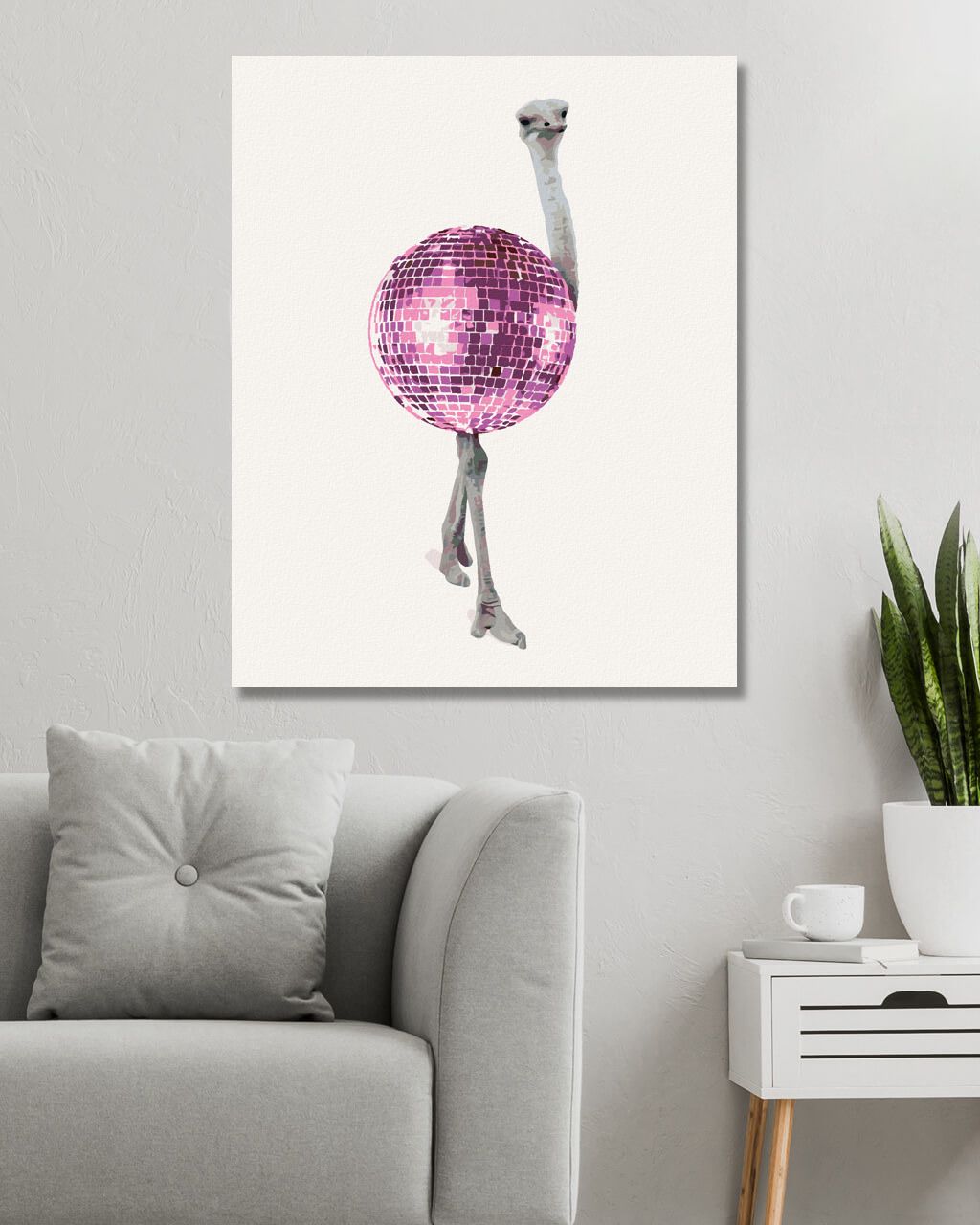 zuty Malování podle čísel - PŠTROS JAKO DISCO KOULE - Rozměr: 40x50 cm, Rámování: Varianta: bez rámu a bez vypnutí plátna - obrázek 9