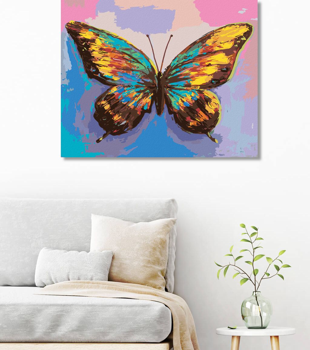zuty Malování podle čísel - PŘEKRÁSNÝ BAREVNÝ MOTÝL - Rozměr: 40x50 cm, Rámování: Varianta: vypnuté plátno na rám - obrázek 6