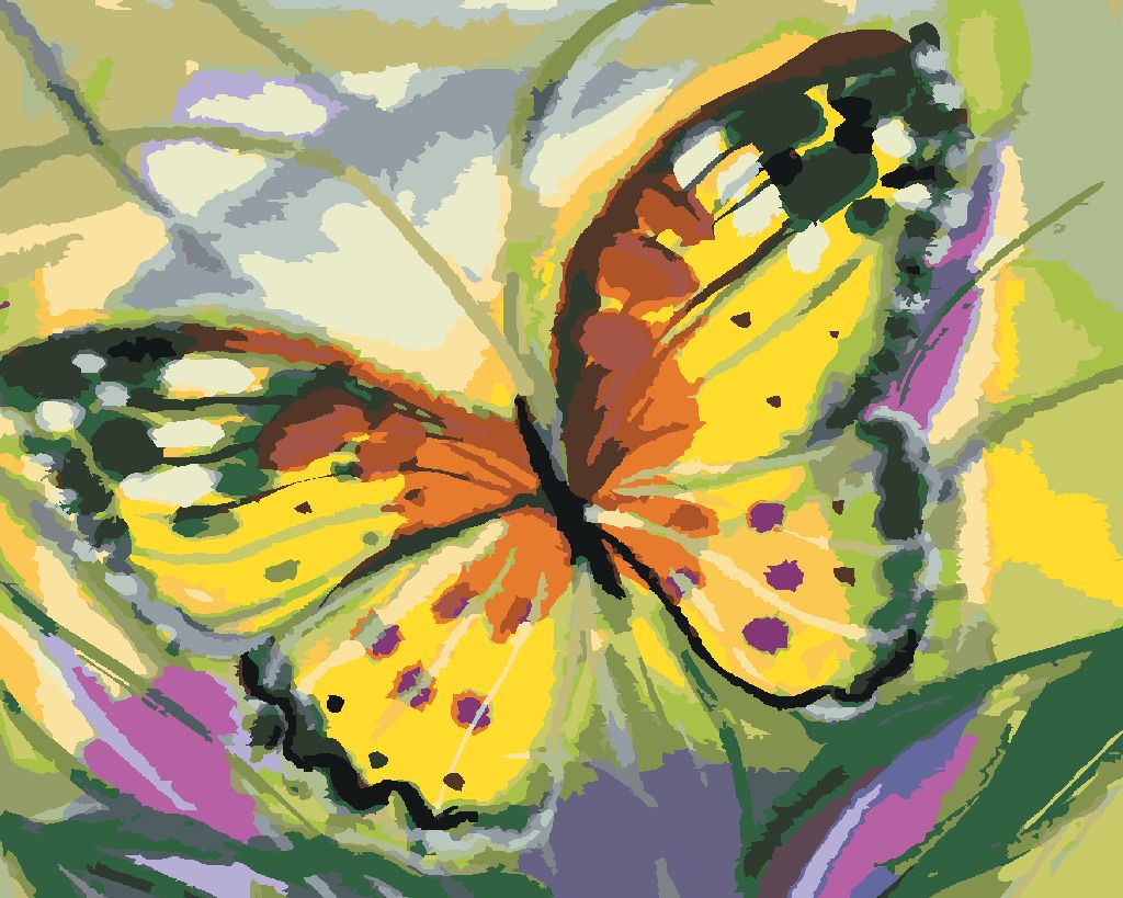 zuty Malování podle čísel - MOTÝL ŽLUŤÁSEK - Rozměr: 40x50 cm, Rámování: Varianta: bez rámu a bez vypnutí plátna - obrázek 5