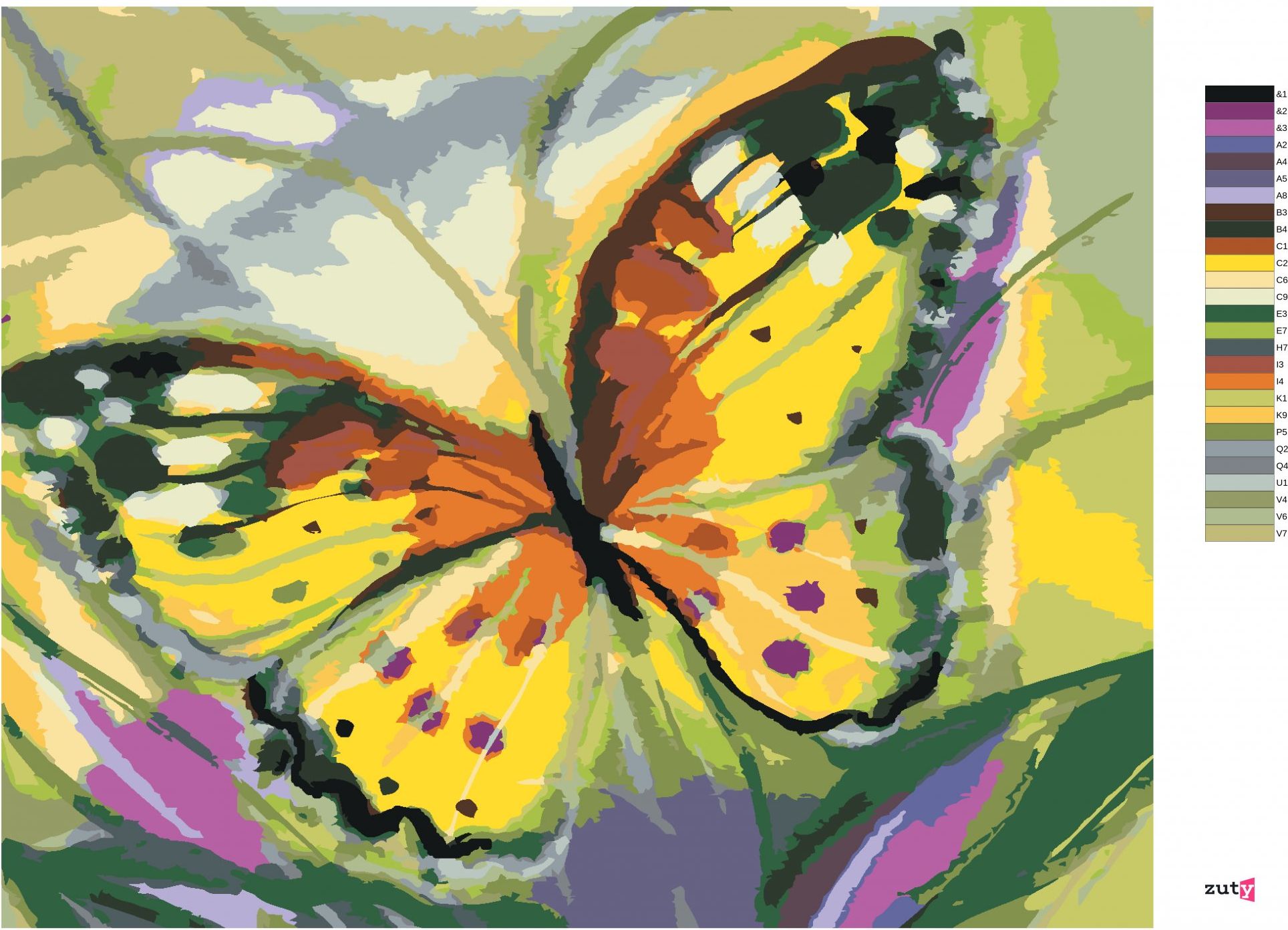 zuty Malování podle čísel - MOTÝL ŽLUŤÁSEK - Rozměr: 40x50 cm, Rámování: Varianta: vypnuté plátno na rám - obrázek 9