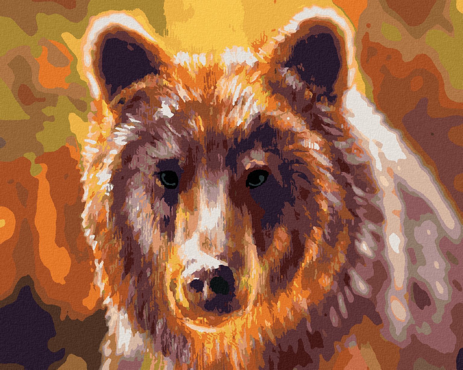 zuty Malování podle čísel - HLAVA MEDVĚDA - Rozměr: 40x50 cm, Rámování: Varianta: vypnuté plátno na rám - obrázek 1