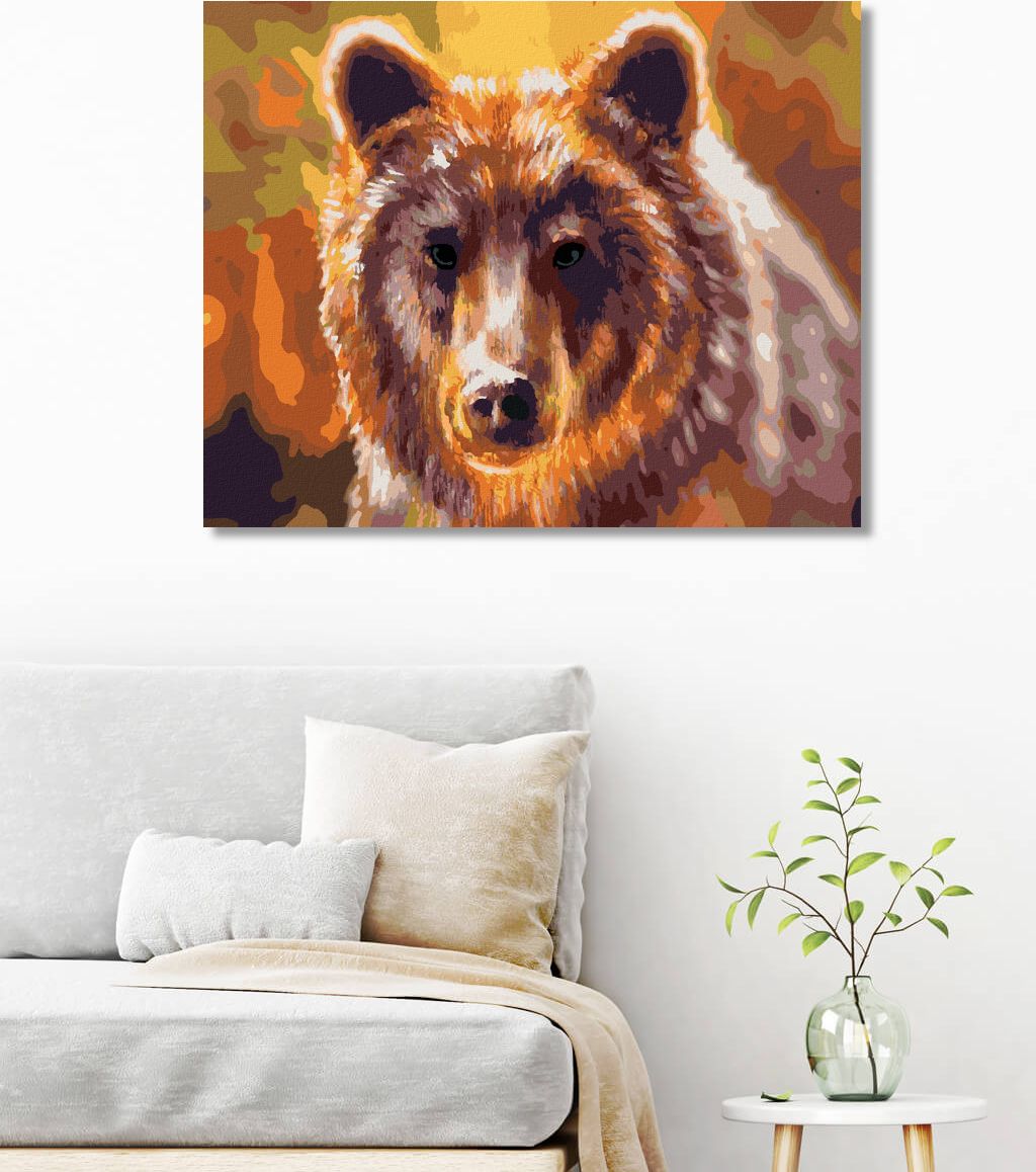 zuty Malování podle čísel - HLAVA MEDVĚDA - Rozměr: 40x50 cm, Rámování: Varianta: vypnuté plátno na rám - obrázek 5