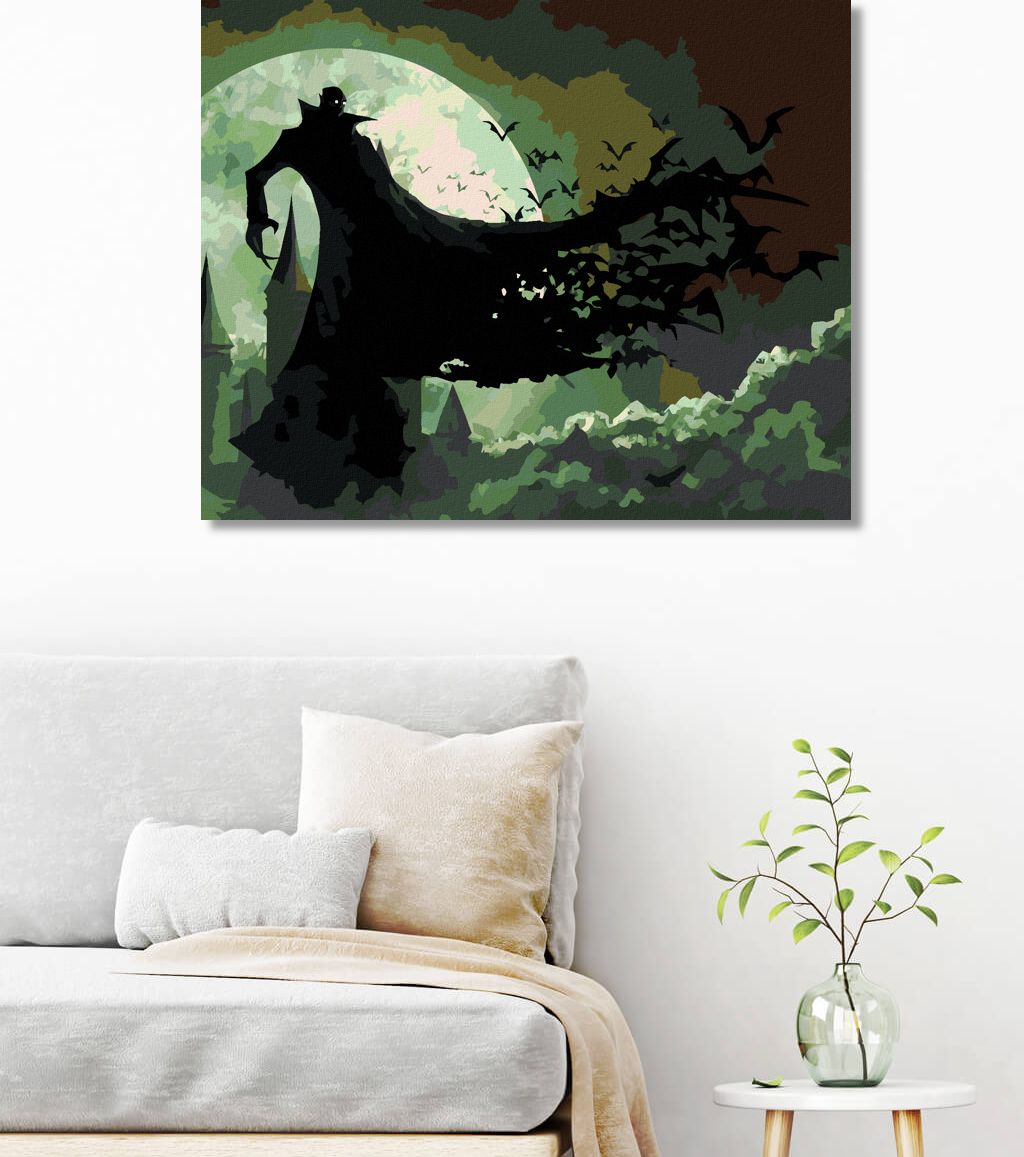zuty Malování podle čísel - DRÁKULA STOJÍCÍ NA SKÁLE - Rozměr: 40x50 cm, Rámování: Varianta: bez rámu a bez vypnutí plátna - obrázek 6
