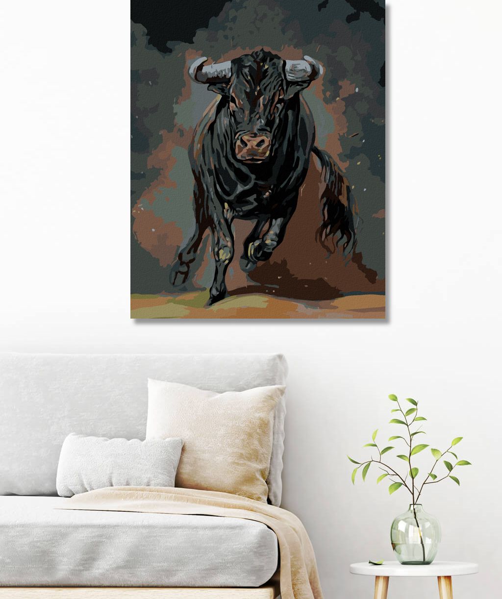 zuty Malování podle čísel - ČERNÝ BÝK - Rozměr: 40x50 cm, Rámování: Varianta: vypnuté plátno na rám - obrázek 10