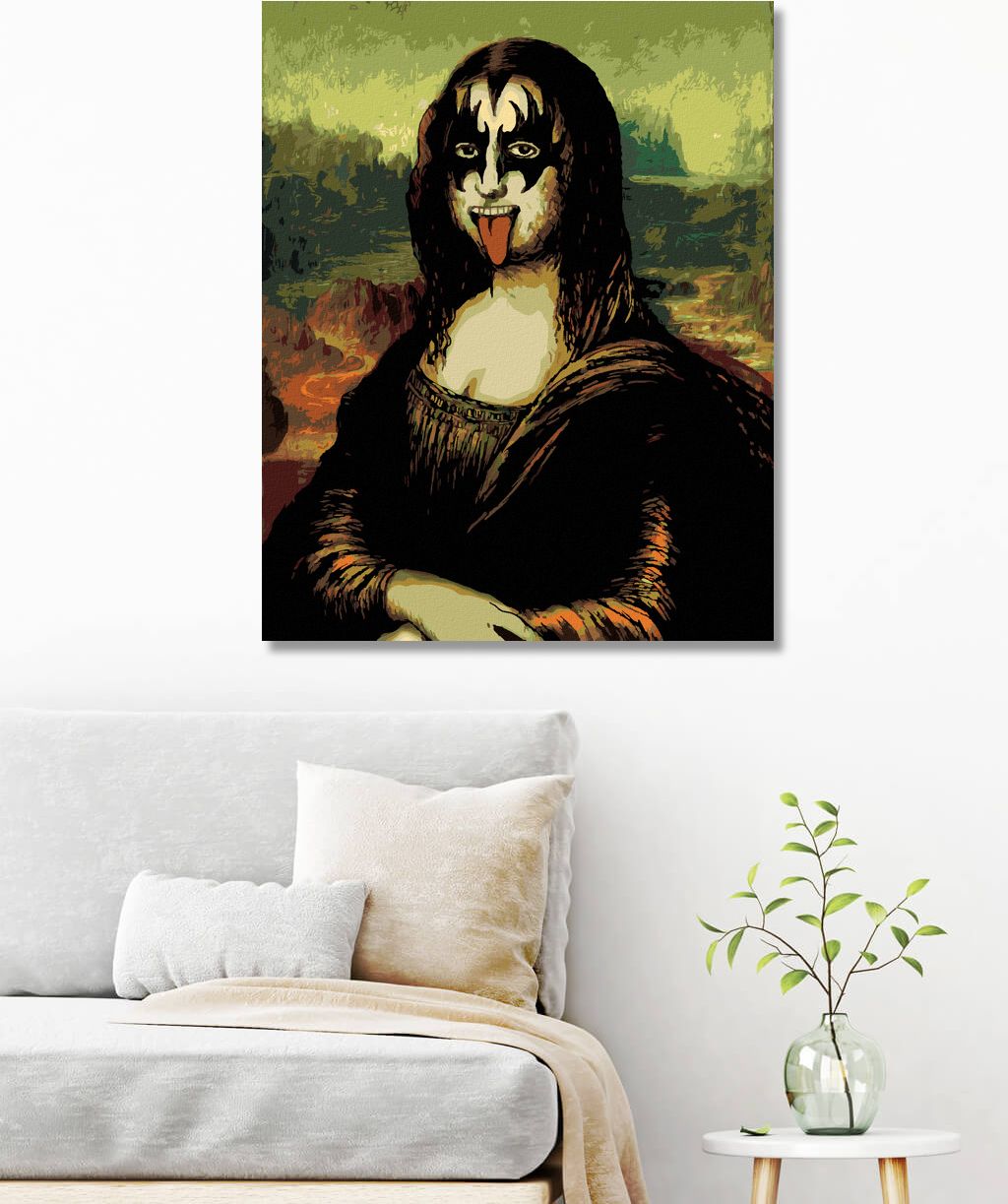 zuty Malování podle čísel - MONA LISA JAKO ROCKOVÁ HVĚZDA - Rozměr: 40x50 cm, Rámování: Varianta: bez rámu a bez vypnutí plátna - obrázek 6