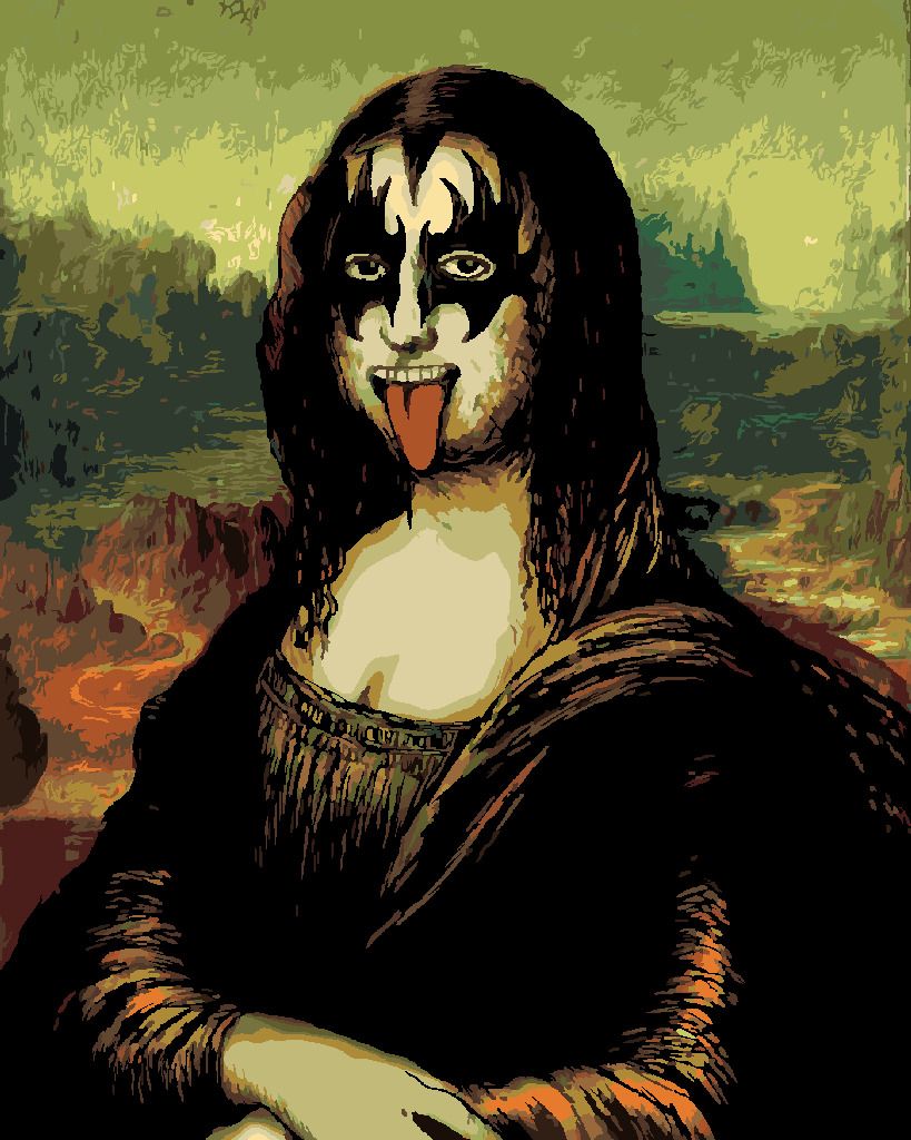 zuty Malování podle čísel - MONA LISA JAKO ROCKOVÁ HVĚZDA - Rozměr: 40x50 cm, Rámování: Varianta: bez rámu a bez vypnutí plátna - obrázek 8