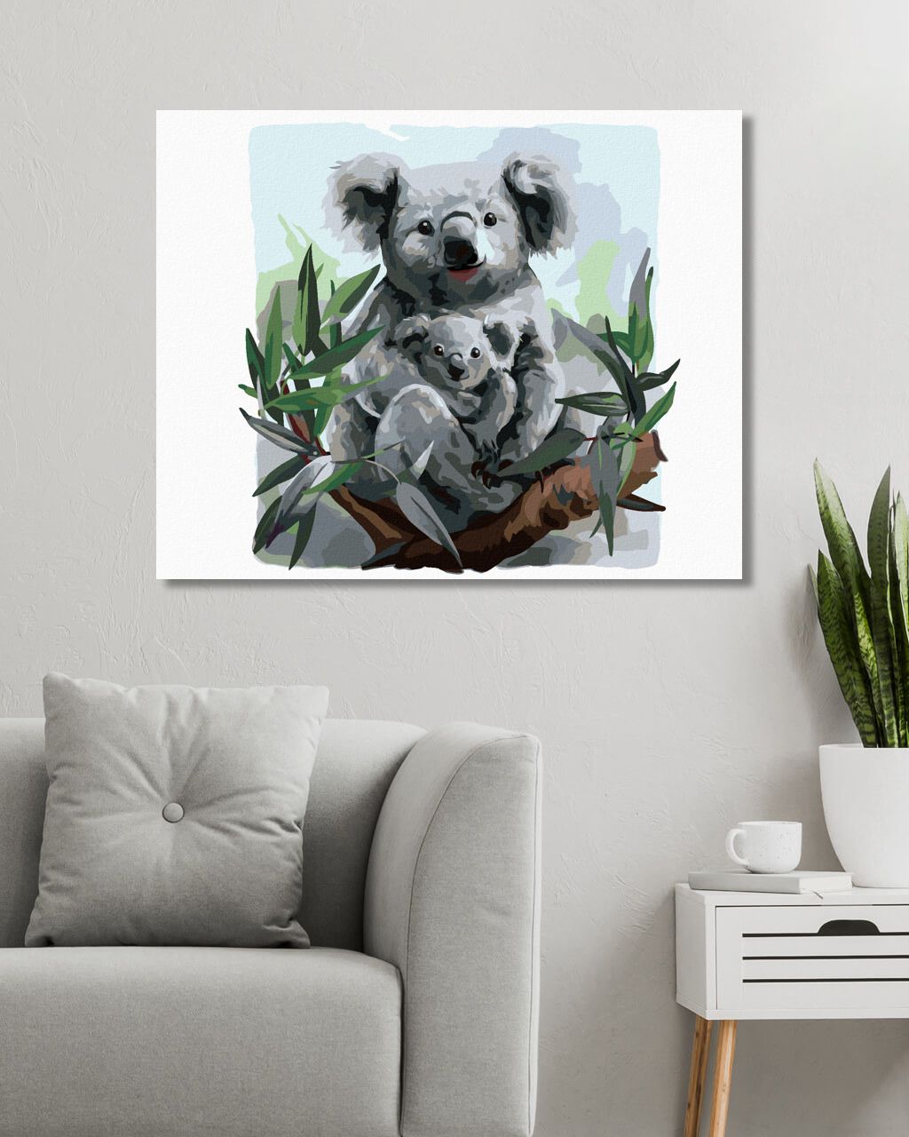 zuty Malování podle čísel - KOALA A JEJÍ DÍTĚ - Rozměr: 40x50 cm, Rámování: Varianta: vypnuté plátno na rám - obrázek 6