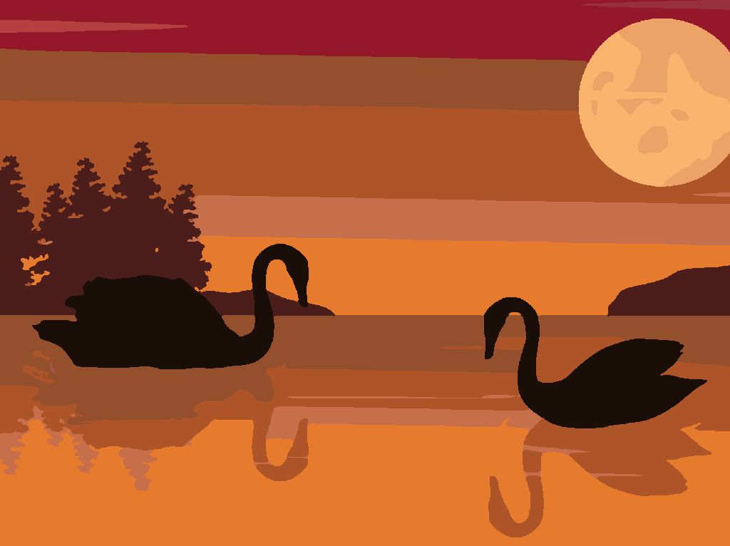 zuty Malování podle čísel - DVĚ LABUTĚ NA JEZEŘE - Rozměr: 40x50 cm, Rámování: Varianta: bez rámu a bez vypnutí plátna - obrázek 5