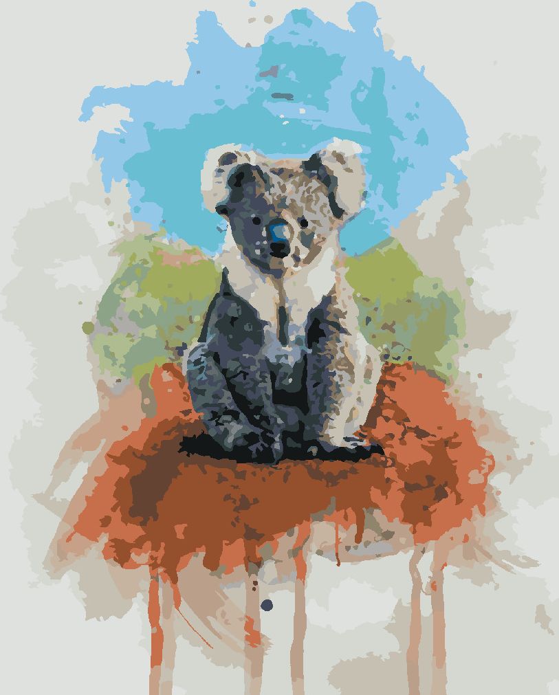 zuty Malování podle čísel - KOALA NA BAREVNÉM POZADÍ - Rozměr: 40x50 cm, Rámování: Varianta: bez rámu a bez vypnutí plátna - obrázek 2