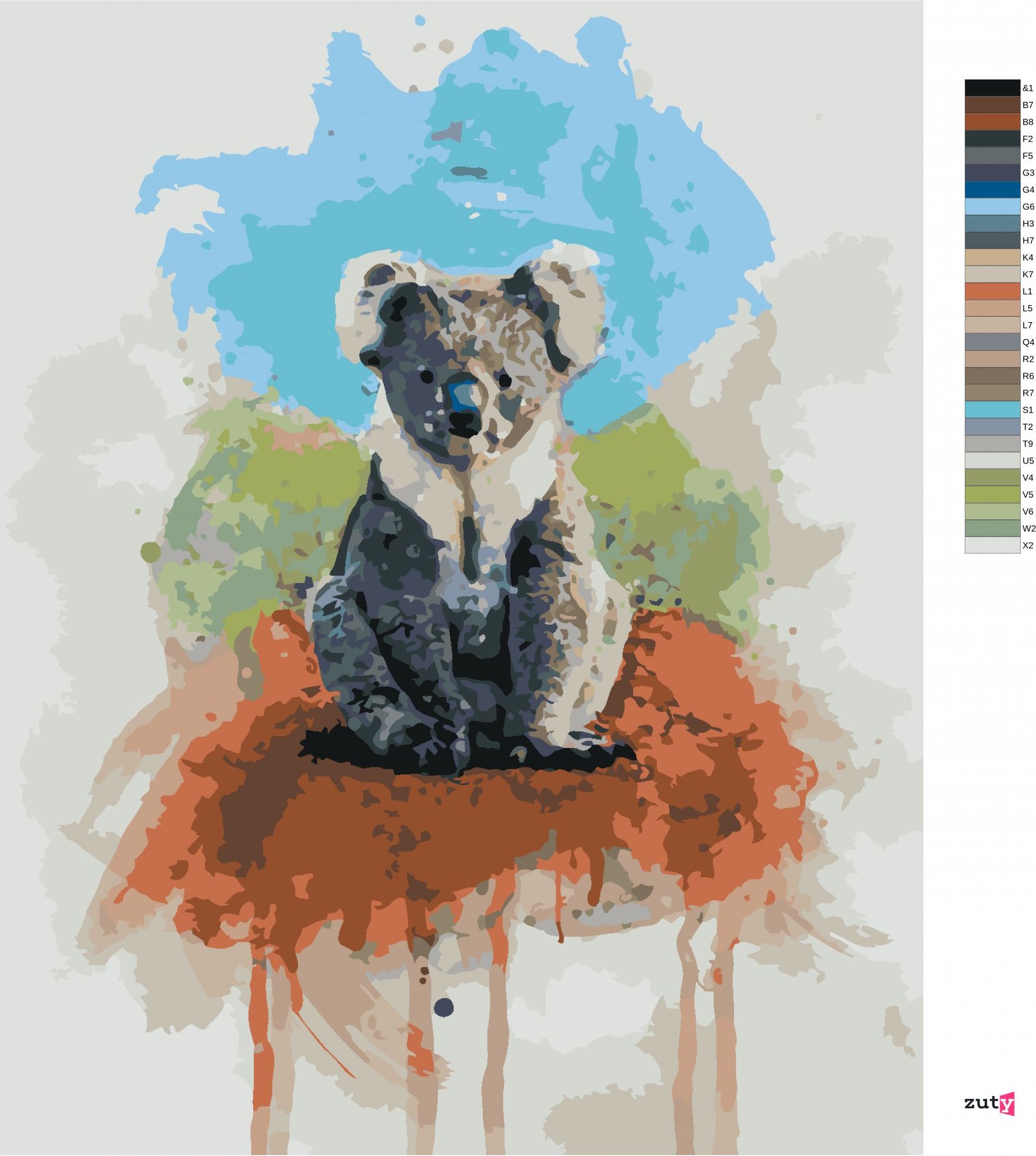 zuty Malování podle čísel - KOALA NA BAREVNÉM POZADÍ - Rozměr: 40x50 cm, Rámování: Varianta: bez rámu a bez vypnutí plátna - obrázek 3