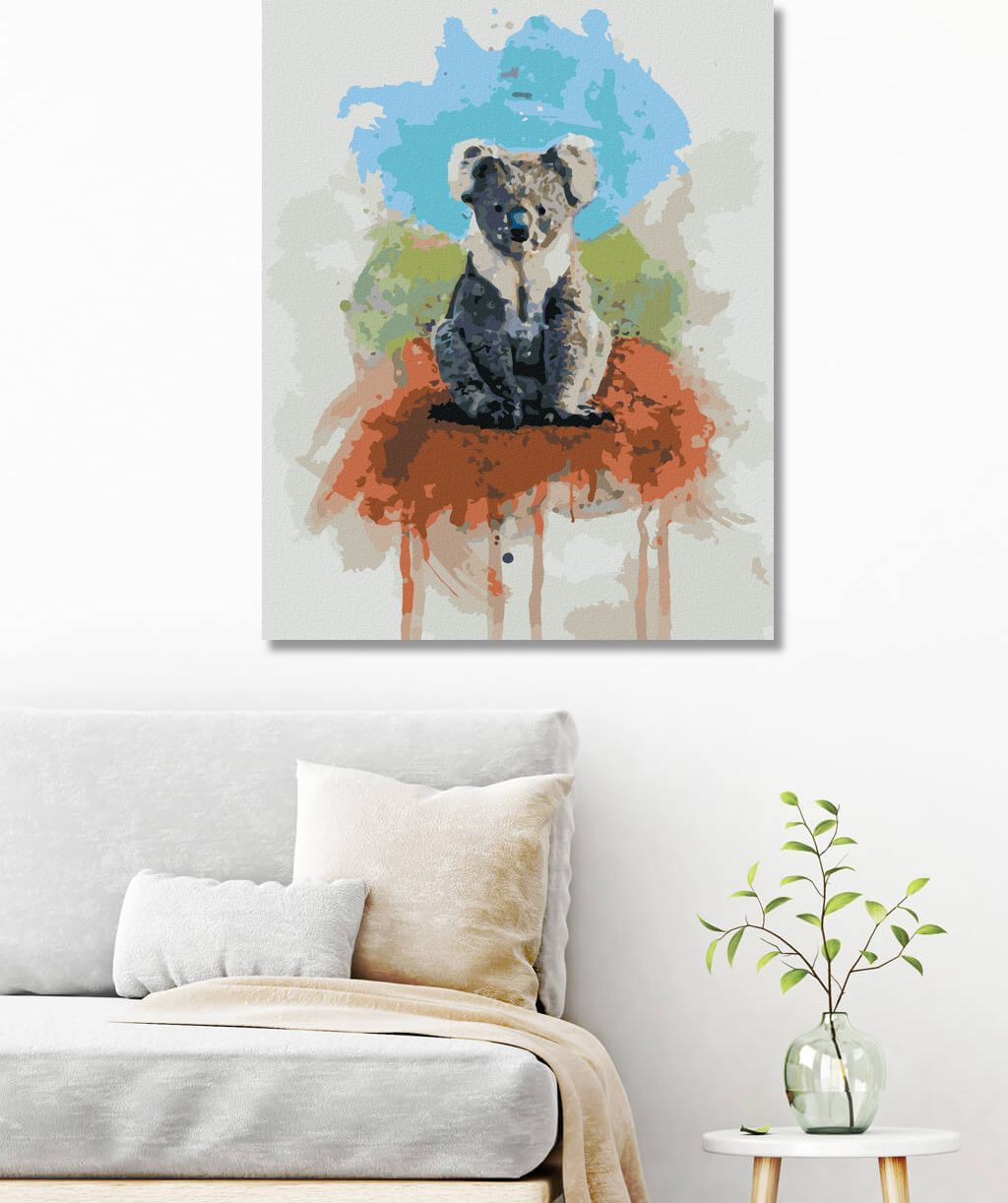 zuty Malování podle čísel - KOALA NA BAREVNÉM POZADÍ - Rozměr: 40x50 cm, Rámování: Varianta: bez rámu a bez vypnutí plátna - obrázek 4