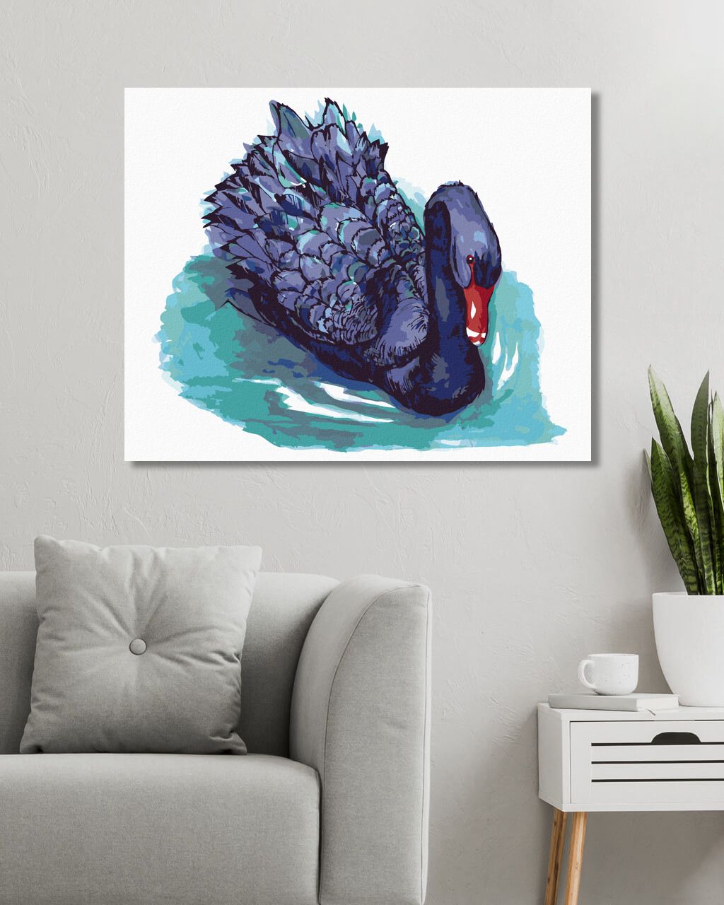 zuty Malování podle čísel - MODRÁ LABUŤ - Rozměr: 40x50 cm, Rámování: Varianta: vypnuté plátno na rám - obrázek 5