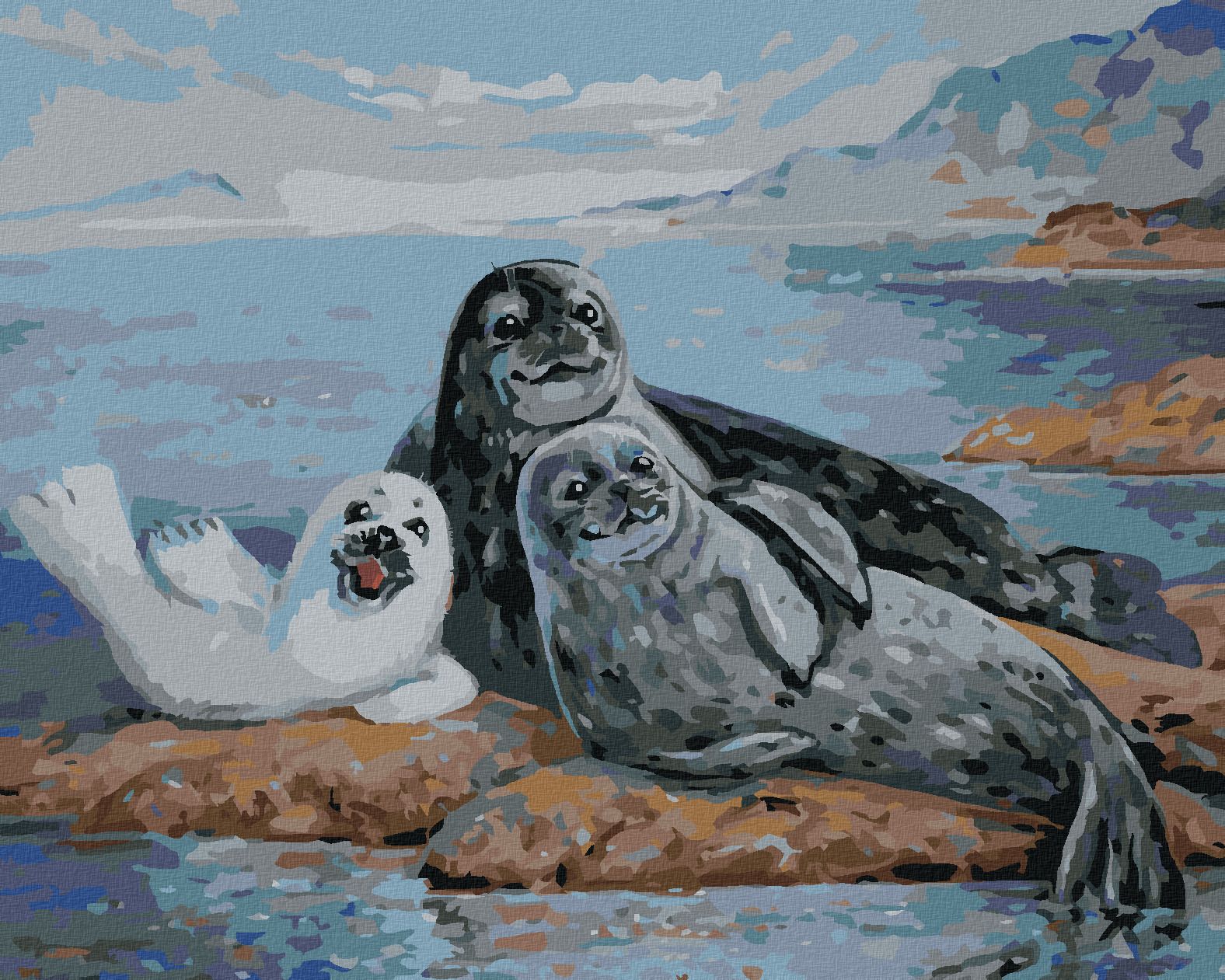 zuty Malování podle čísel - RODINA TULEŇŮ - Rozměr: 40x50 cm, Rámování: Varianta: bez rámu a bez vypnutí plátna - obrázek 1