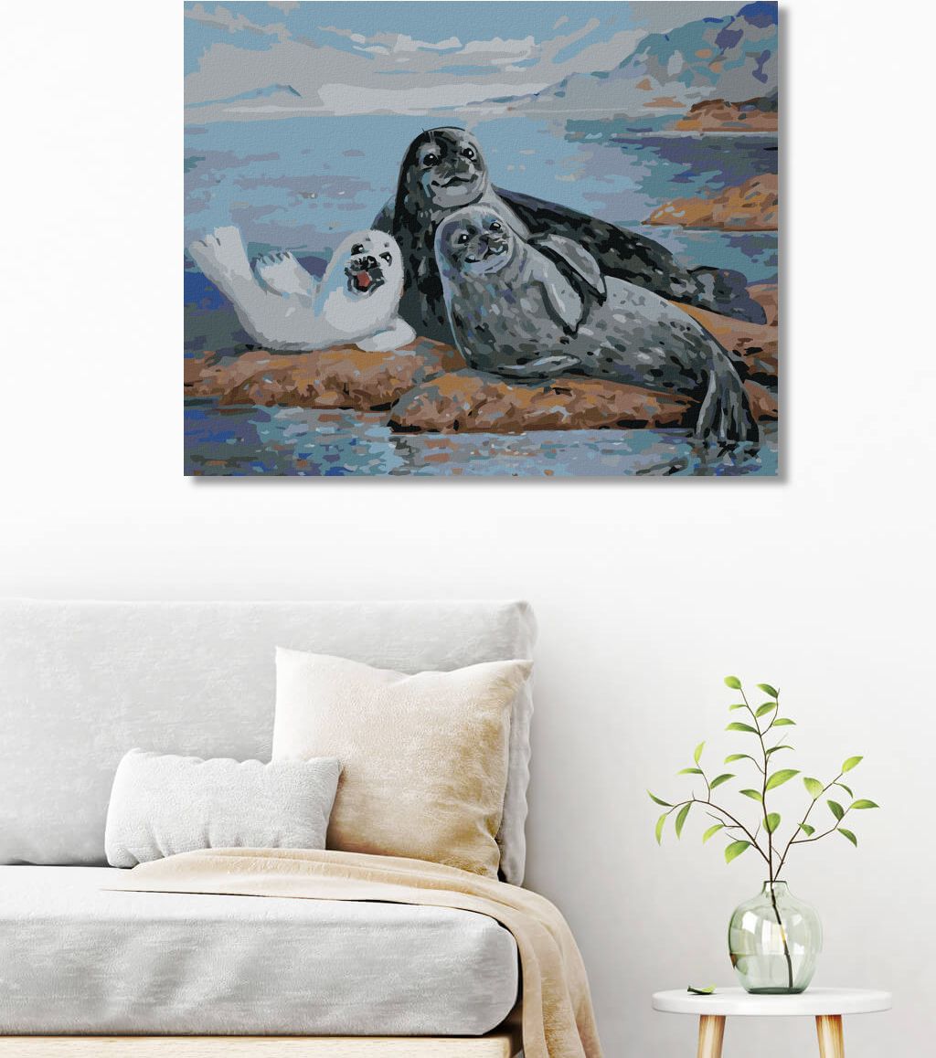 zuty Malování podle čísel - RODINA TULEŇŮ - Rozměr: 40x50 cm, Rámování: Varianta: bez rámu a bez vypnutí plátna - obrázek 5