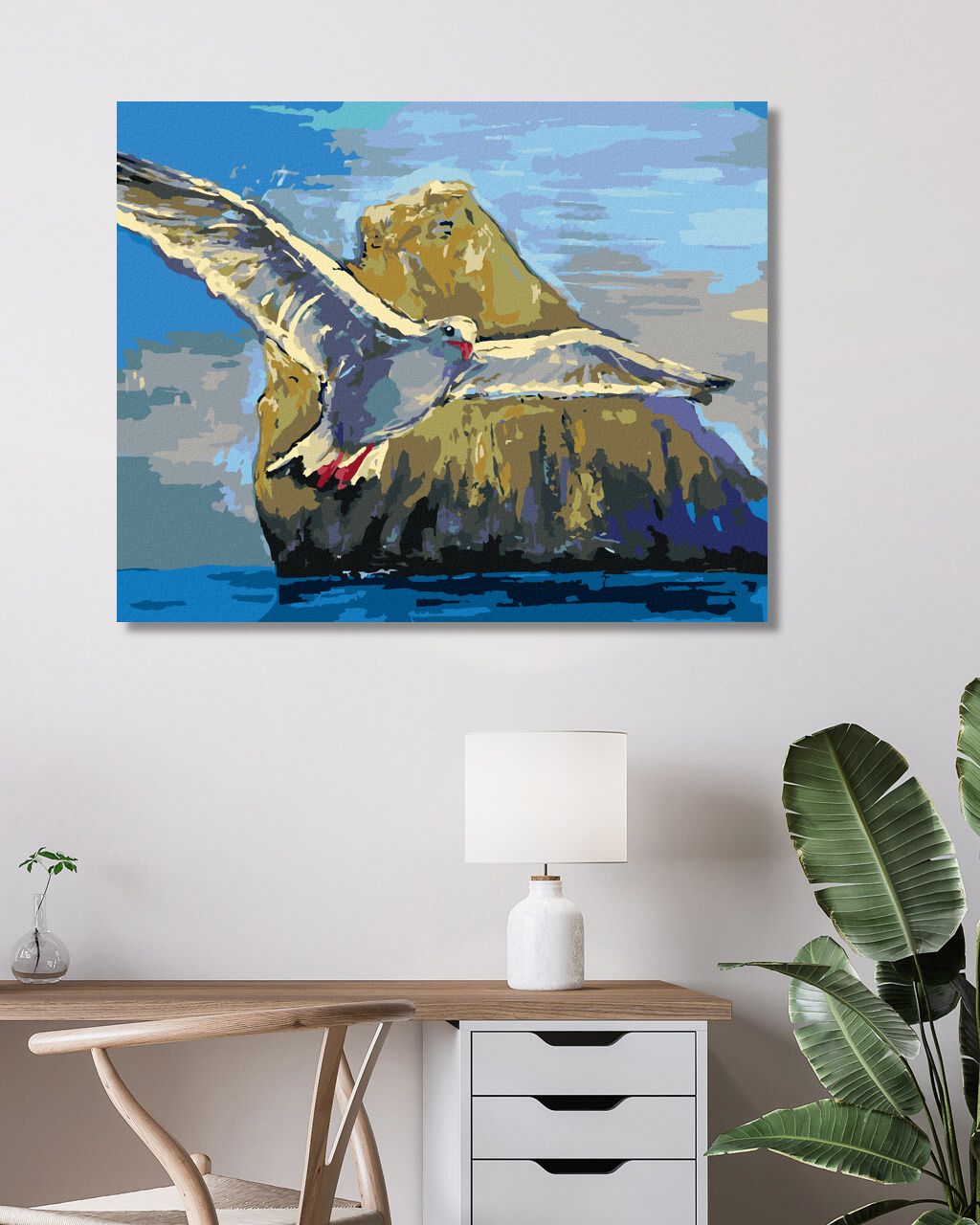 zuty Malování podle čísel - RACEK LETÍCÍ KOLEM KAMENE - Rozměr: 40x50 cm, Rámování: Varianta: vypnuté plátno na rám - obrázek 10