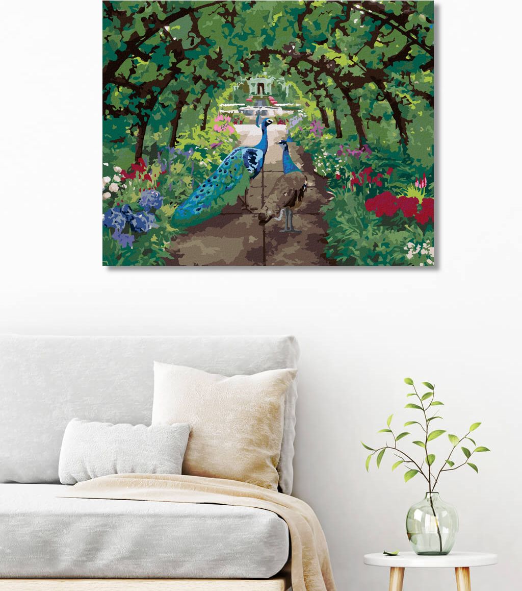 zuty Malování podle čísel - ZAMILOVANÍ PÁVI - Rozměr: 40x50 cm, Rámování: Varianta: bez rámu a bez vypnutí plátna - obrázek 8