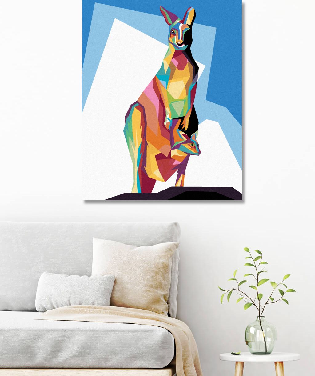 zuty Malování podle čísel - BAREVNÝ KLOKAN - Rozměr: 40x50 cm, Rámování: Varianta: vypnuté plátno na rám - obrázek 8