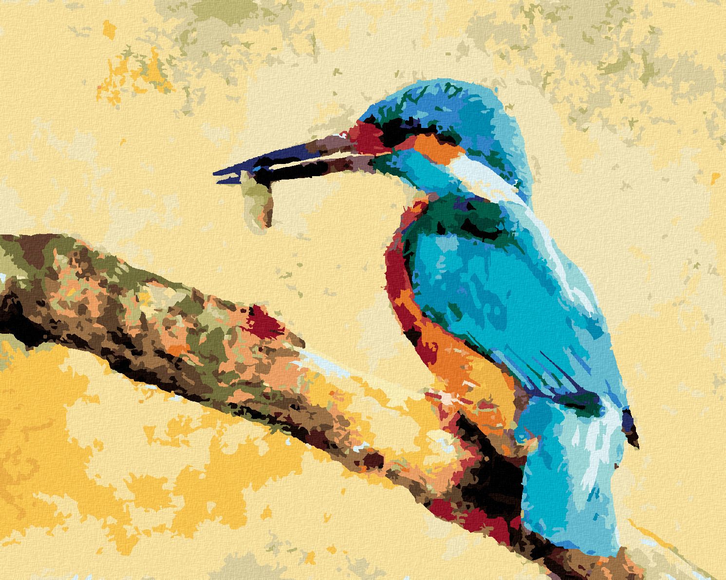 zuty Malování podle čísel - LEDŇÁČEK SE SVOU POTRAVOU - Rozměr: 40x50 cm, Rámování: Varianta: vypnuté plátno na rám - obrázek 1