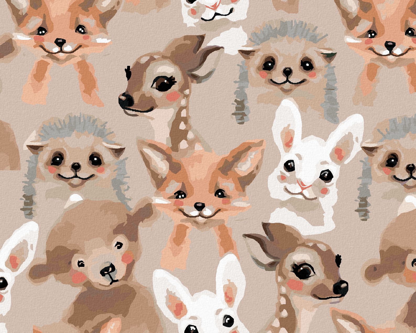 zuty Malování podle čísel - ZVÍŘATKA Z LESA - Rozměr: 40x50 cm, Rámování: Varianta: bez rámu a bez vypnutí plátna - obrázek 1