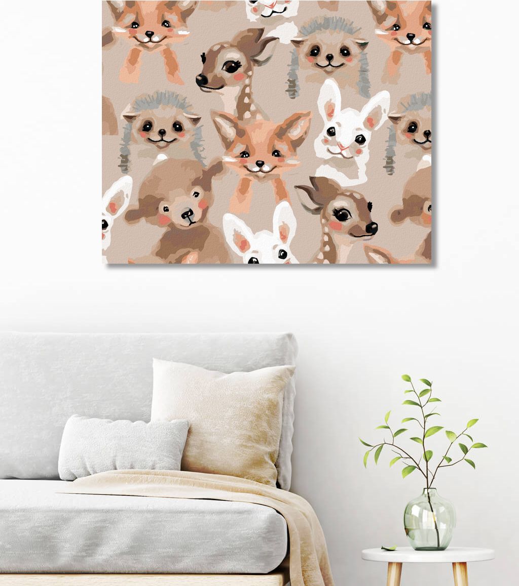 zuty Malování podle čísel - ZVÍŘATKA Z LESA - Rozměr: 40x50 cm, Rámování: Varianta: vypnuté plátno na rám - obrázek 5