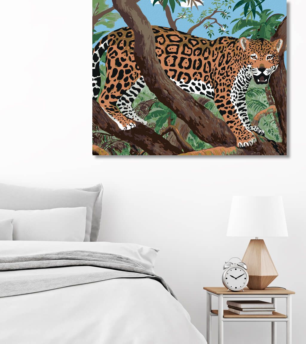 zuty Malování podle čísel - JAGUÁR NA VĚTVI - Rozměr: 40x50 cm, Rámování: Varianta: bez rámu a bez vypnutí plátna - obrázek 2