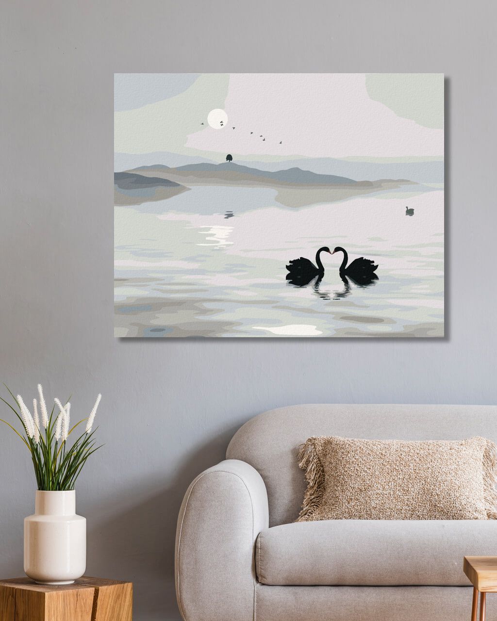 zuty Malování podle čísel - LABUTÍ JEZERO - Rozměr: 40x50 cm, Rámování: Varianta: bez rámu a bez vypnutí plátna - obrázek 6